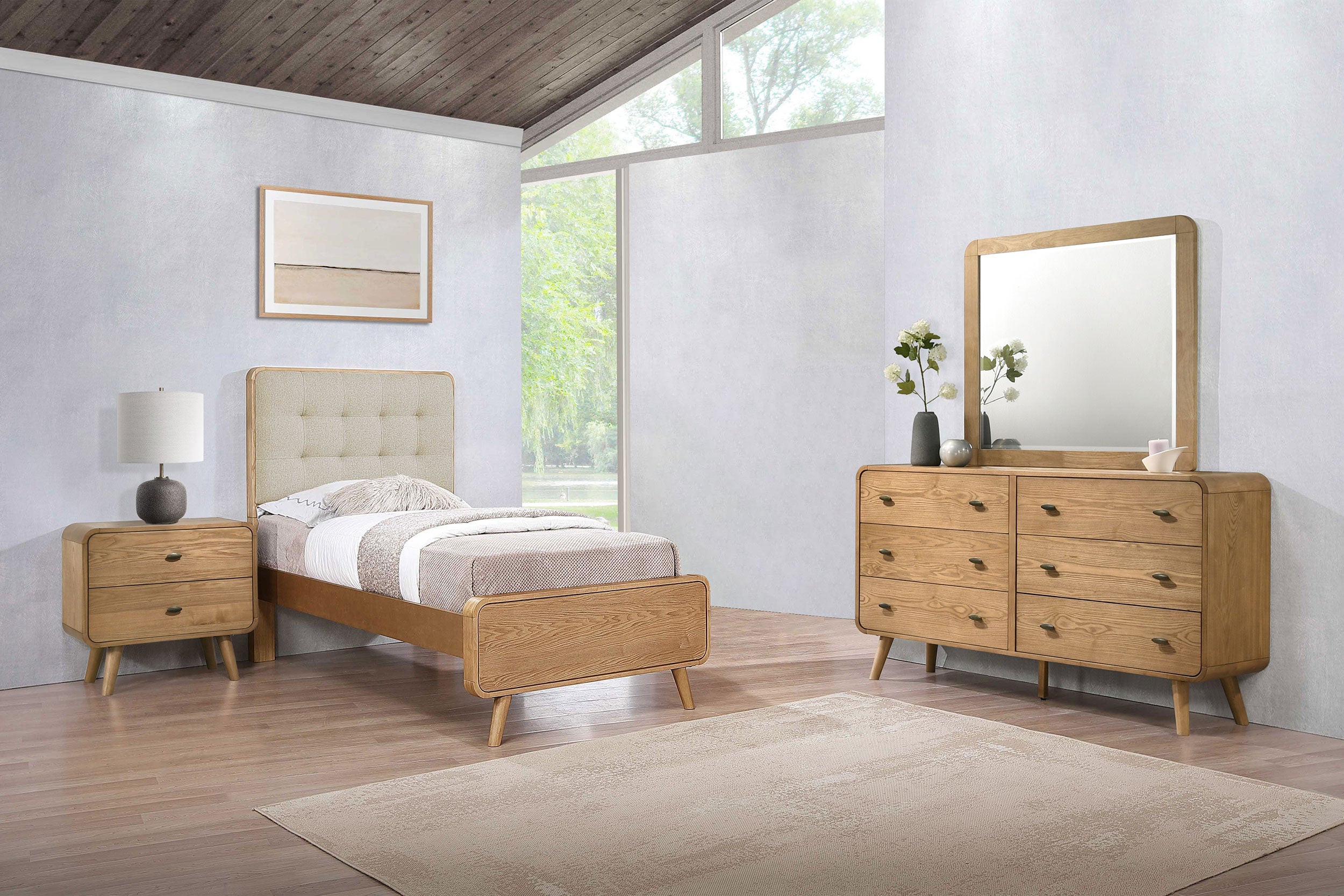 Dar Furniture - Coaster - Robyn 4-piece Twin Bedroom Set Light Ash - 225091T-S4