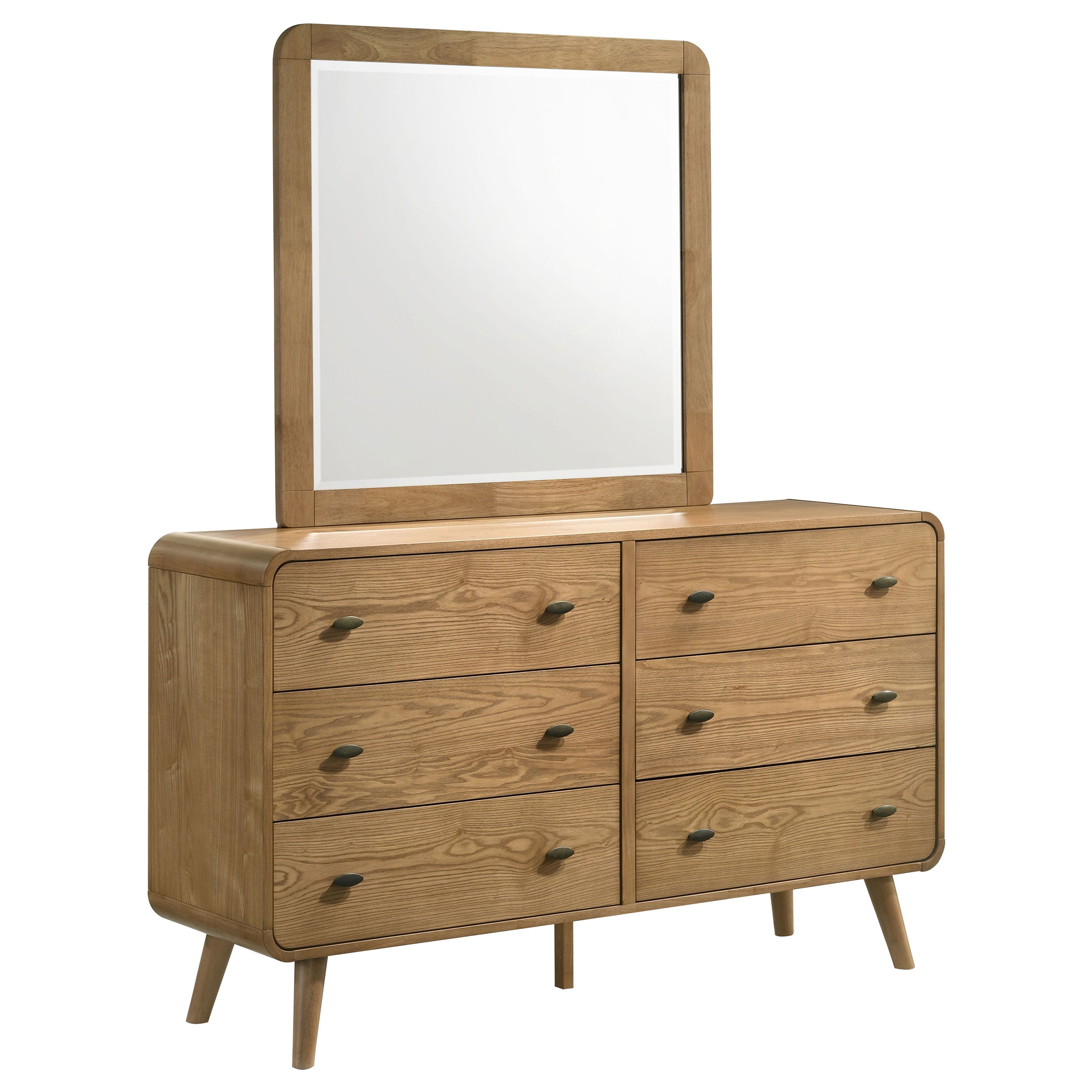 Dar Furniture - Coaster - Robyn 6-drawer Bedroom Dresser and Mirror Light Ash - 225093M