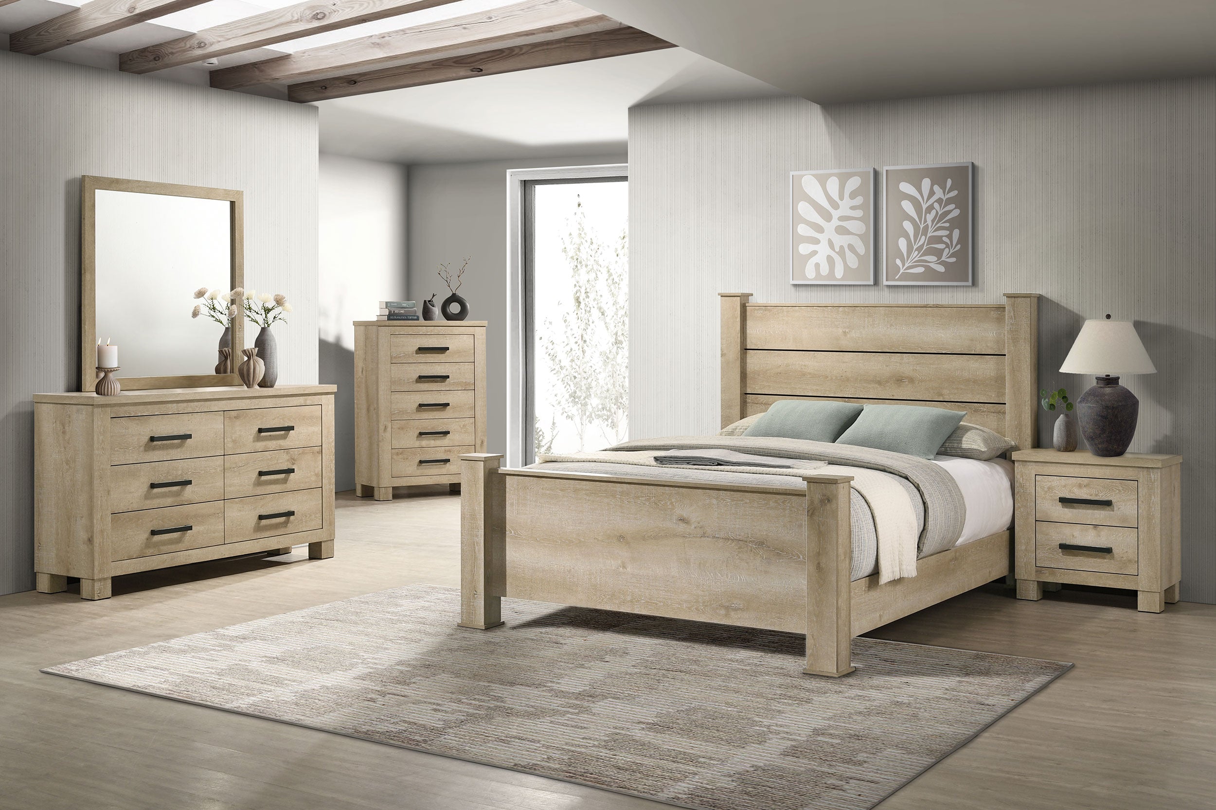 Dar Furniture - Coaster - Oakglen 5-piece California King Bedroom Set Weathered Oak - 225101KW-S5
