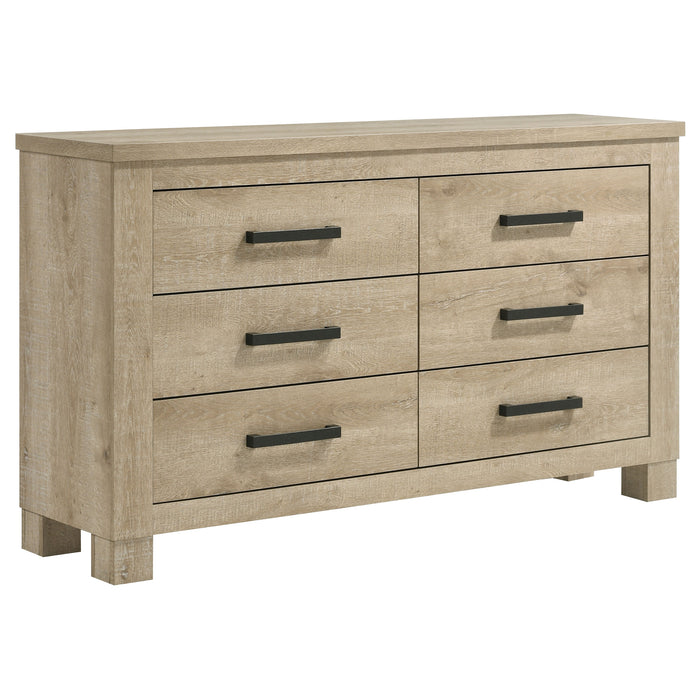 Oakglen 6-drawer Bedroom Dresser Weathered Oak