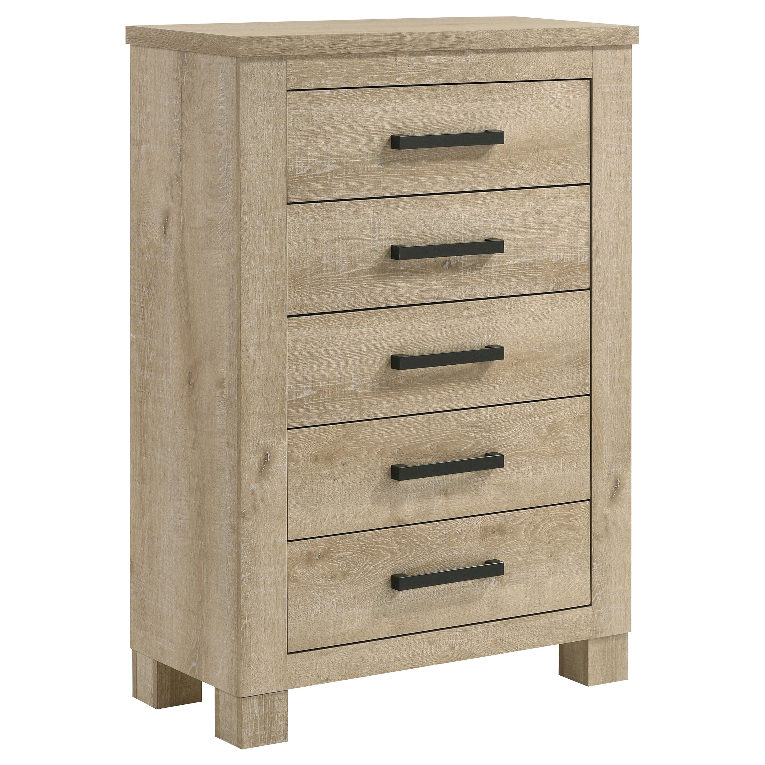 Dar Furniture - Coaster - Oakglen 5-drawer Bedroom Chest of Drawers Weathered Oak - 225105