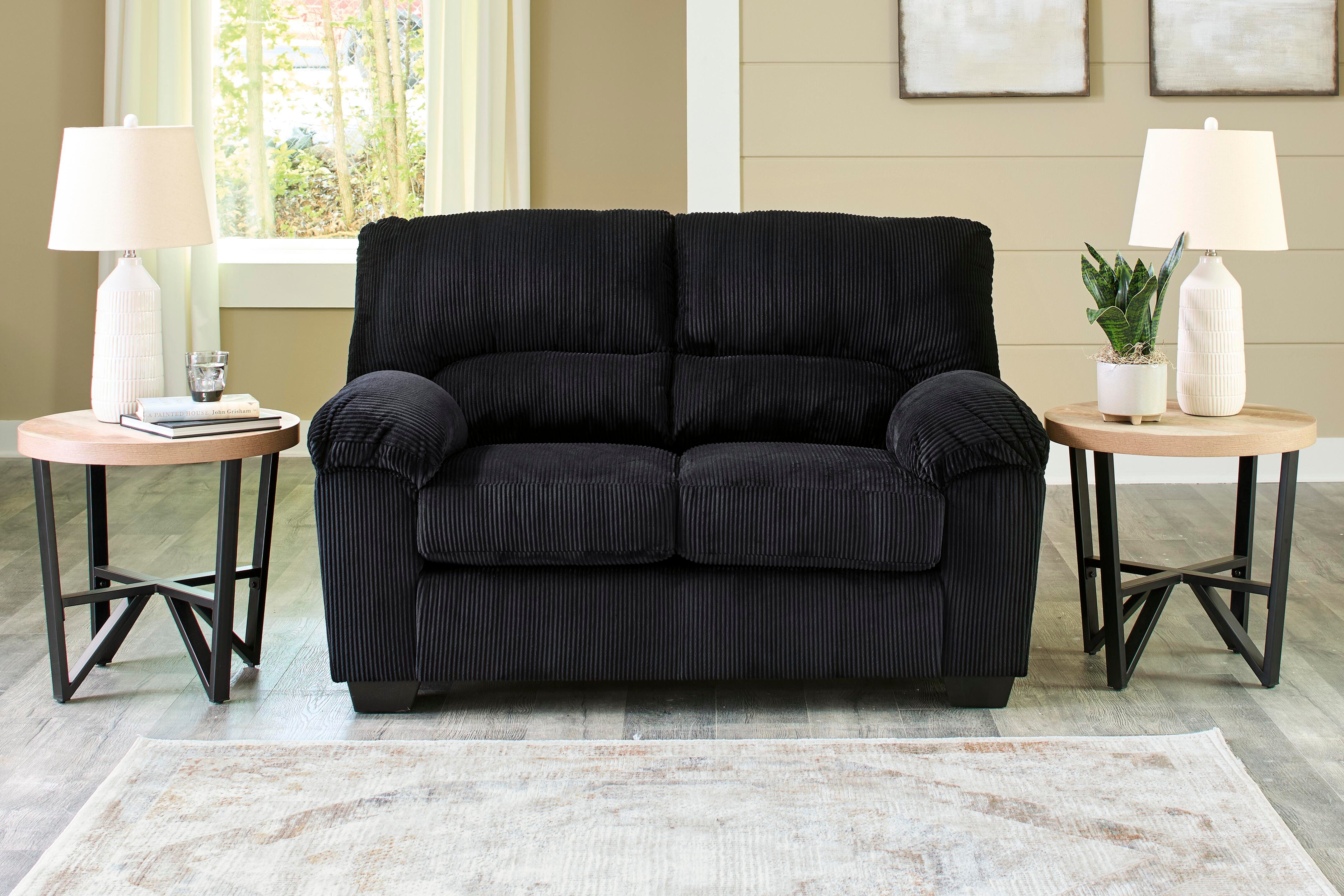 Dar Furniture - Ashley Furniture - SimpleJoy Loveseat - Loveseat / Onyx - 2420435