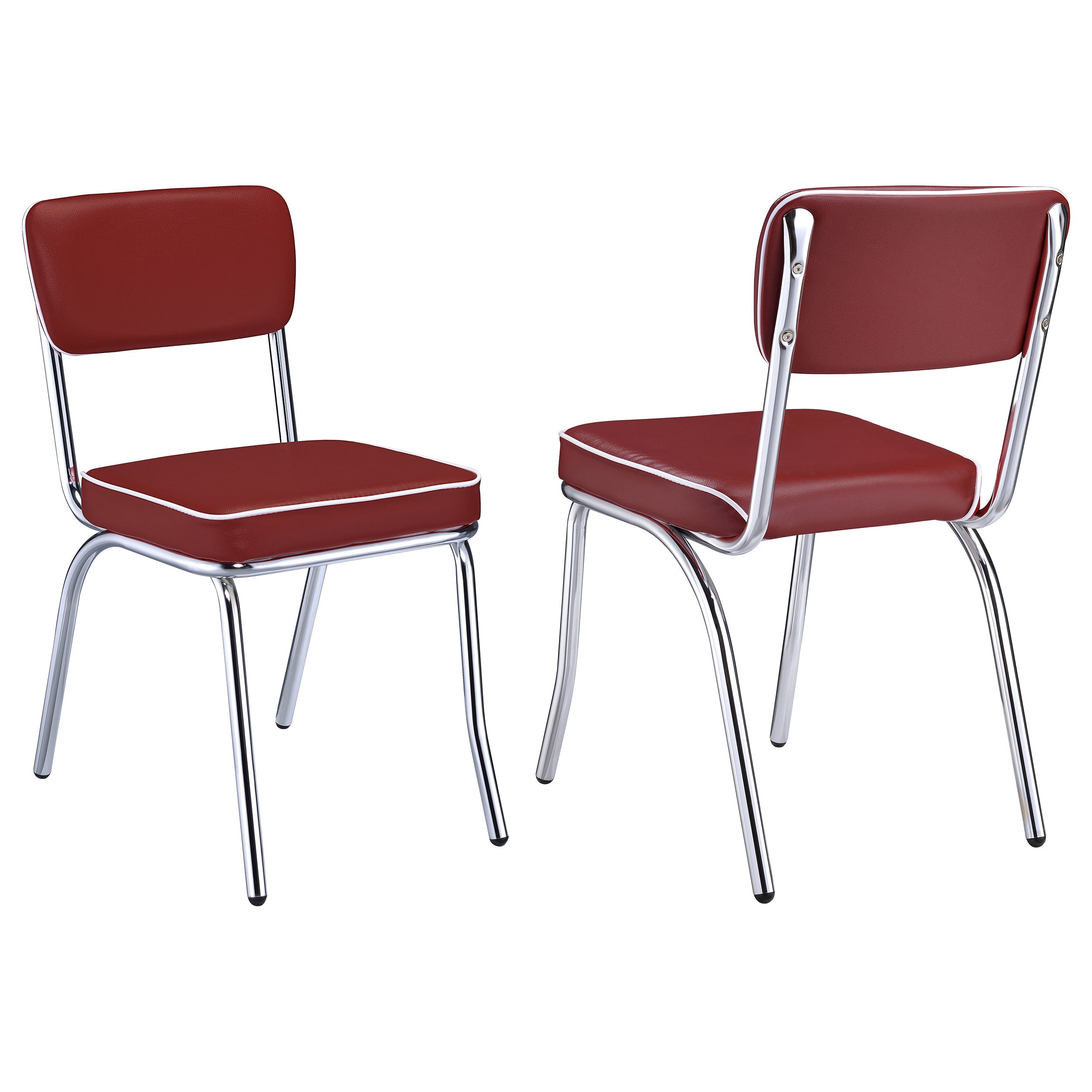 Dar Furniture - Coaster - Retro Upholstered Dining Side Chair Red (Set of 2) - 2450R