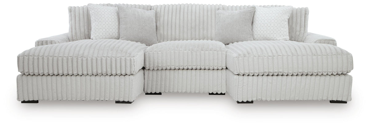 Dar Furniture - Ashley Furniture - Stupendous 3-Piece Sectional with Double Chaise - RAF 3-Piece Sectional with Double Chaise / Alloy - 25903S4