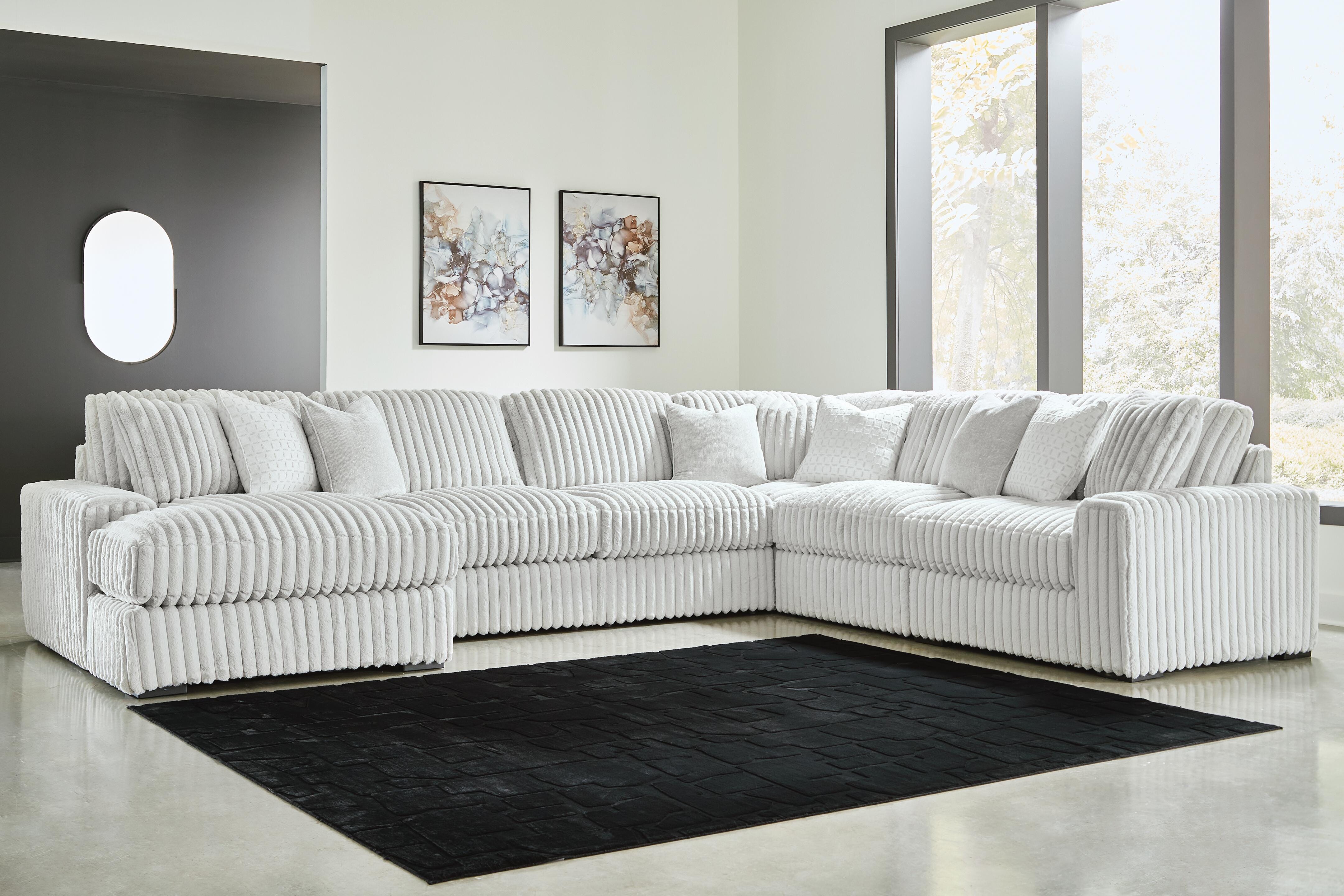 Dar Furniture - Ashley Furniture - Stupendous 6-Piece Sectional with Chaise - RAF 6-Piece Sectional with Chaise / Alloy - 25903S21