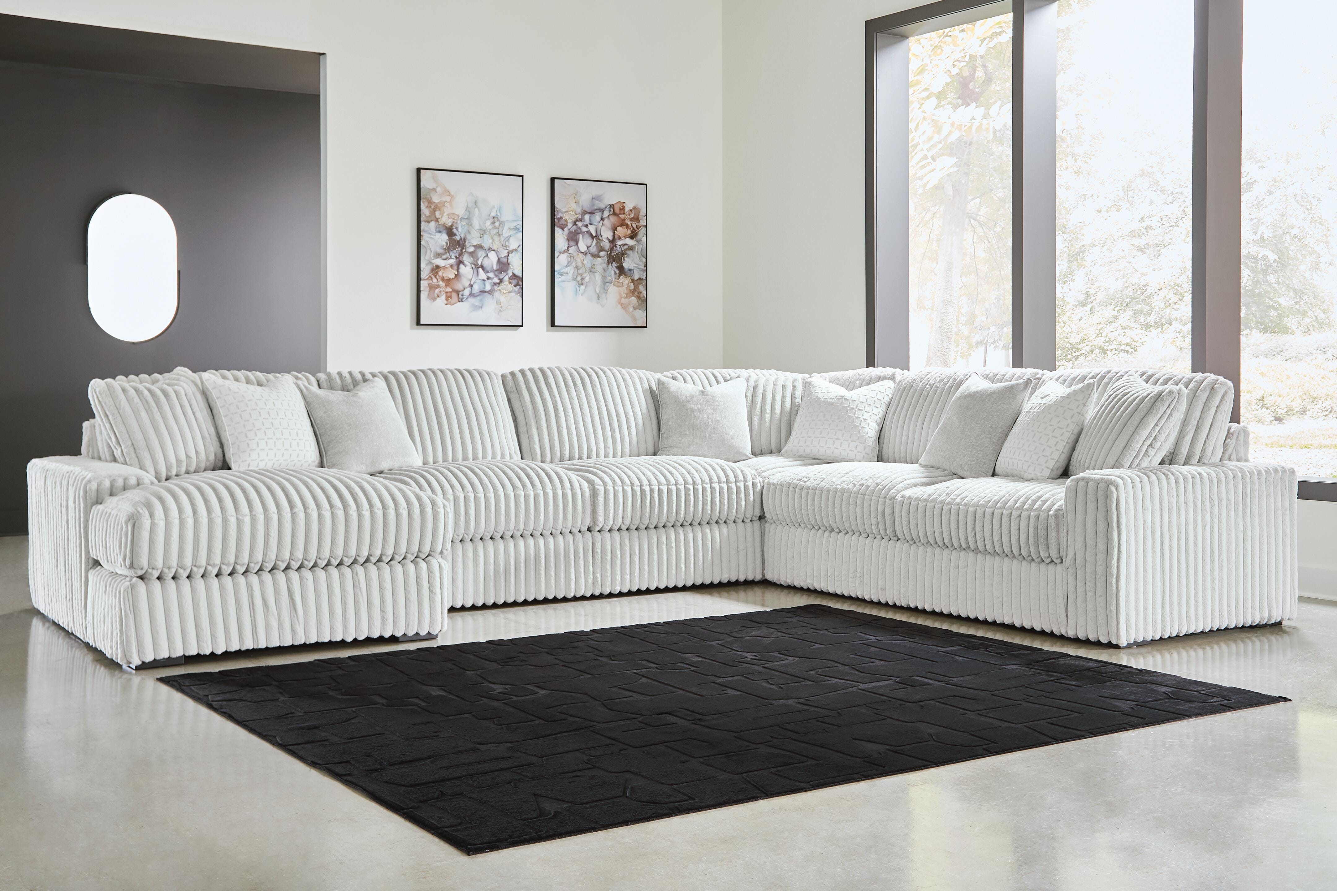 Dar Furniture - Ashley Furniture - Stupendous 5-Piece Sectional with Chaise - RAF 5-Piece Sectional with Chaise / Alloy - 25903S8