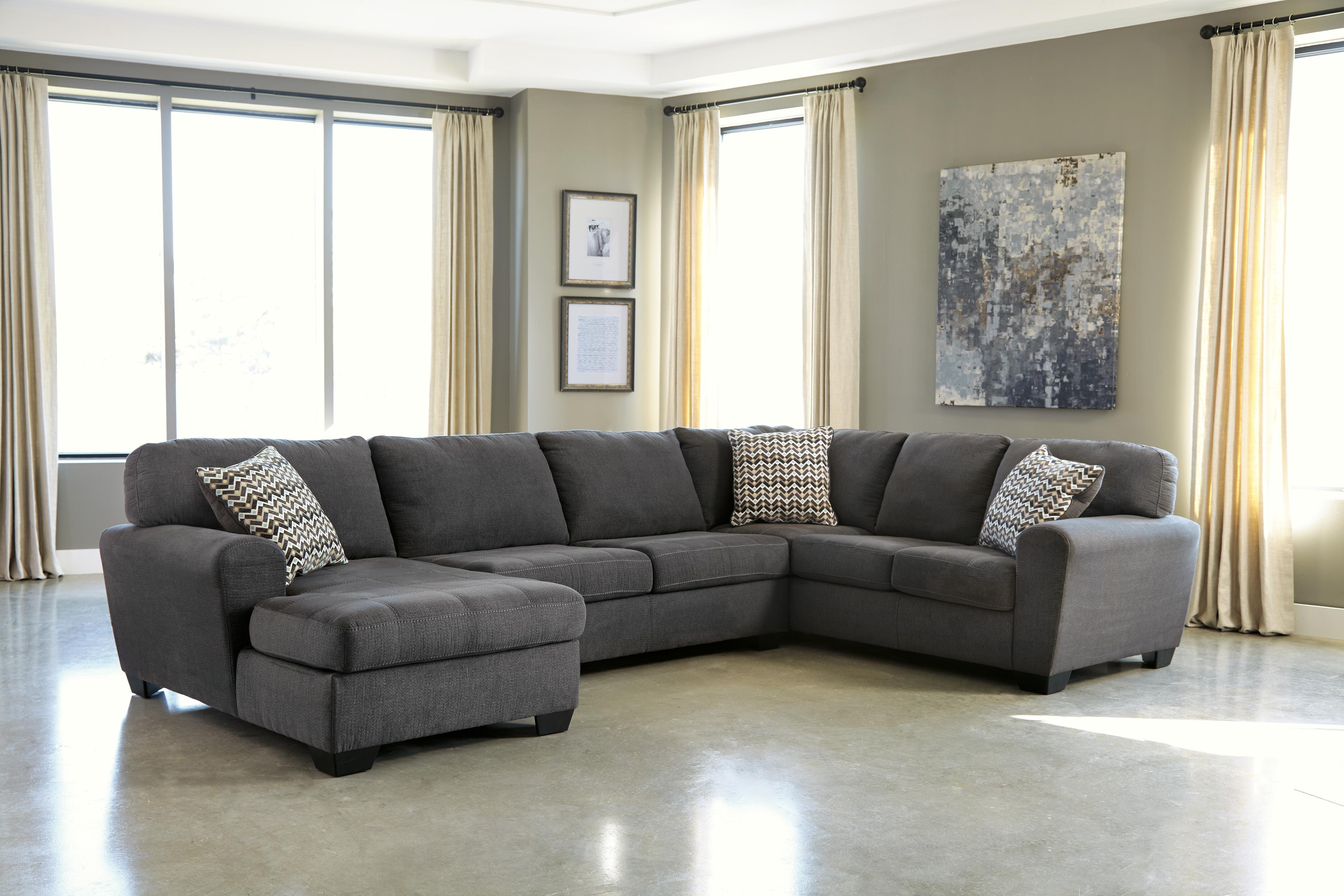 Dar Furniture - Ashley Furniture - Ambee 3-Piece Sectional with Chaise - RAF 3-Piece Sectional with Chaise / Slate - 28620S1