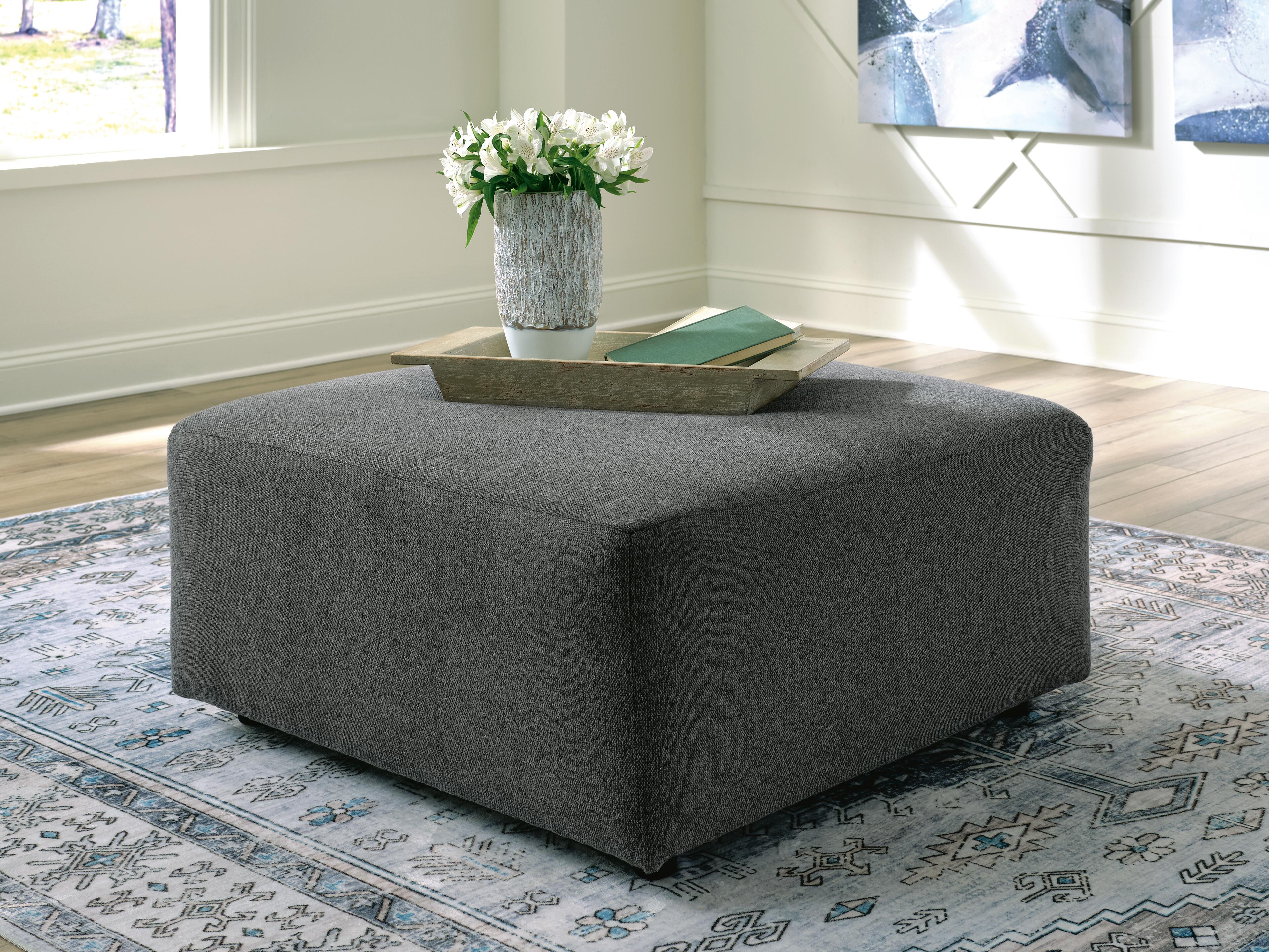 Dar Furniture - Ashley Furniture - Edenfield Oversized Accent Ottoman - Oversized Accent Ottoman / Charcoal - 2900308