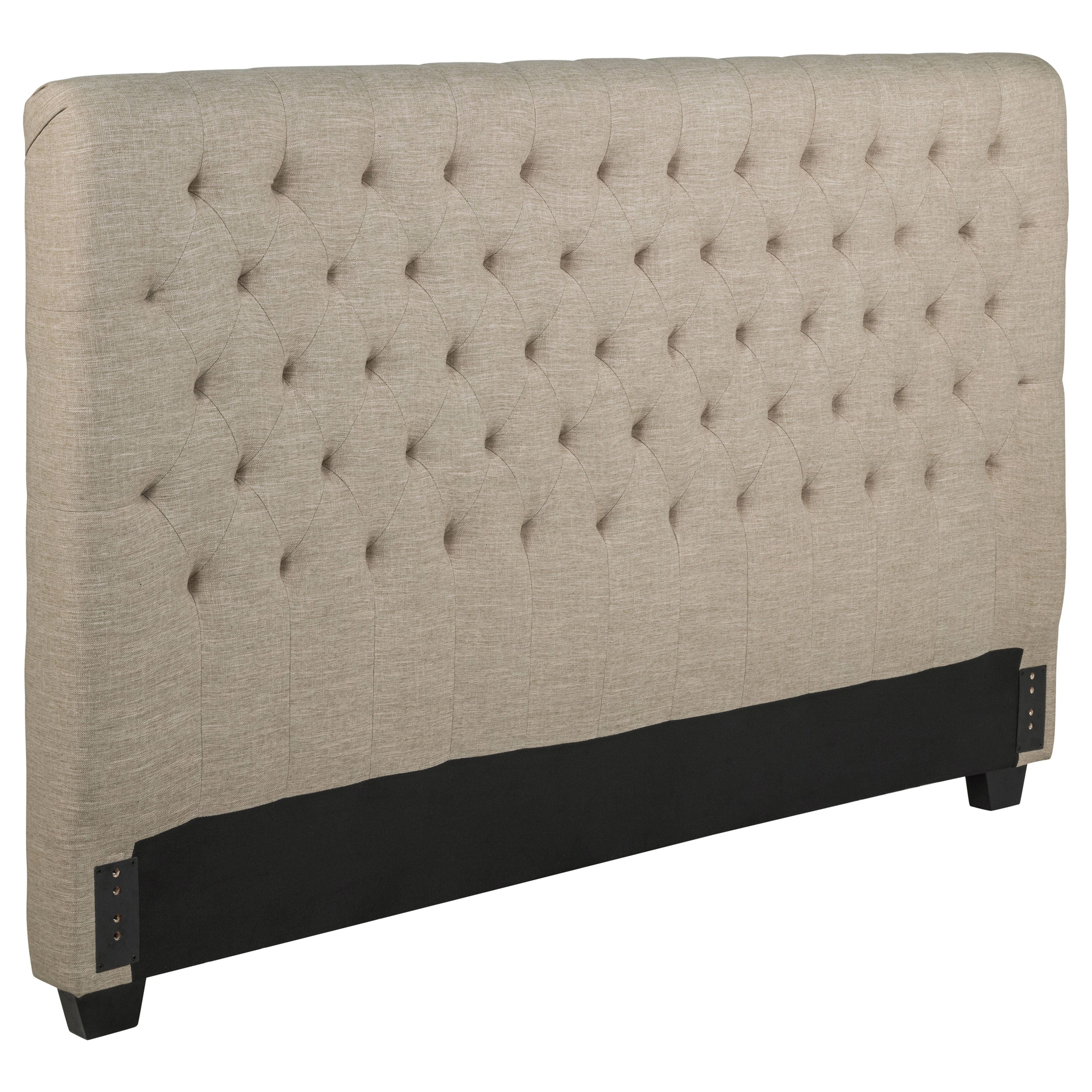 Dar Furniture - Coaster - Chloe Upholstered Eastern King Panel Headboard Oatmeal - 300007KEB1