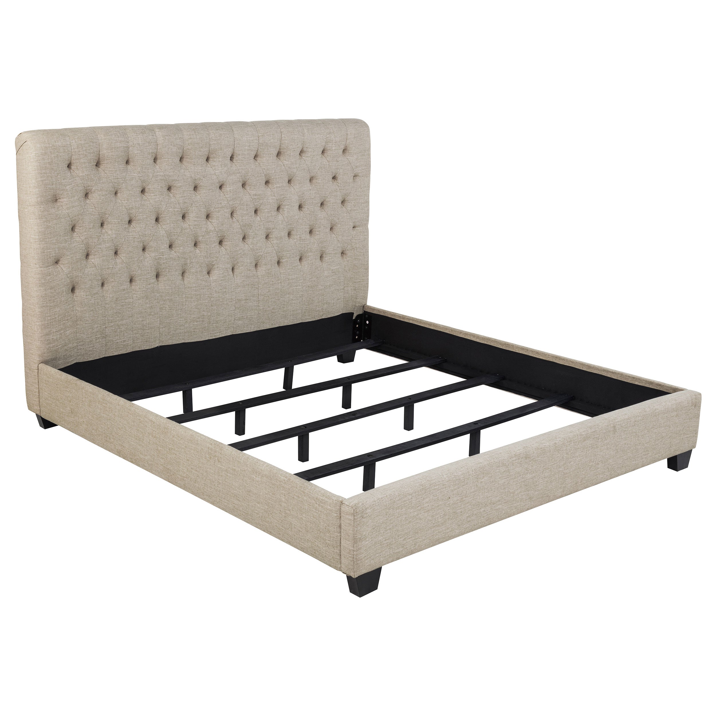 Dar Furniture - Coaster - Chloe Upholstered Eastern King Panel Bed Oatmeal - 300007KE