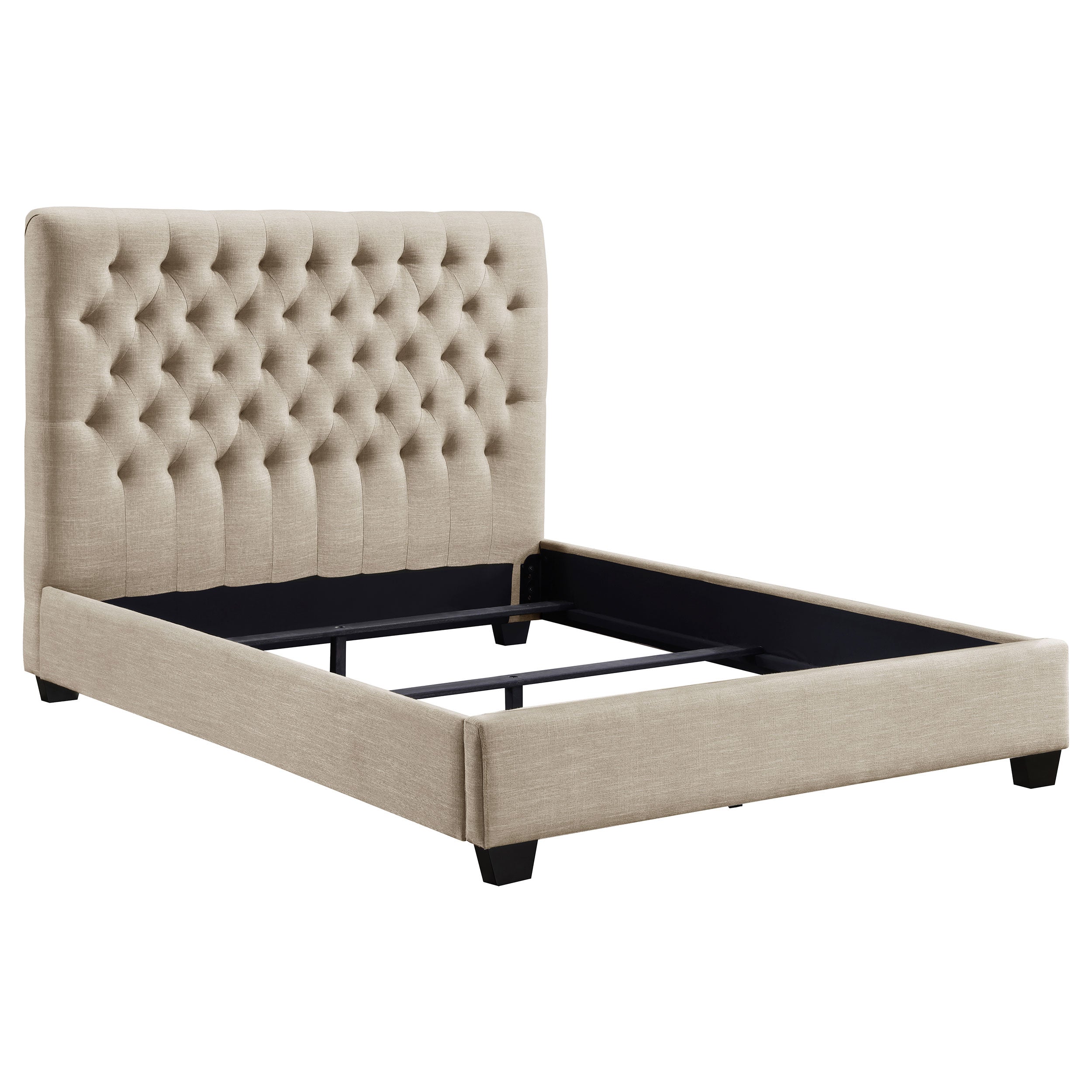 Dar Furniture - Coaster - Chloe Upholstered Queen Panel Bed Oatmeal - 300007Q