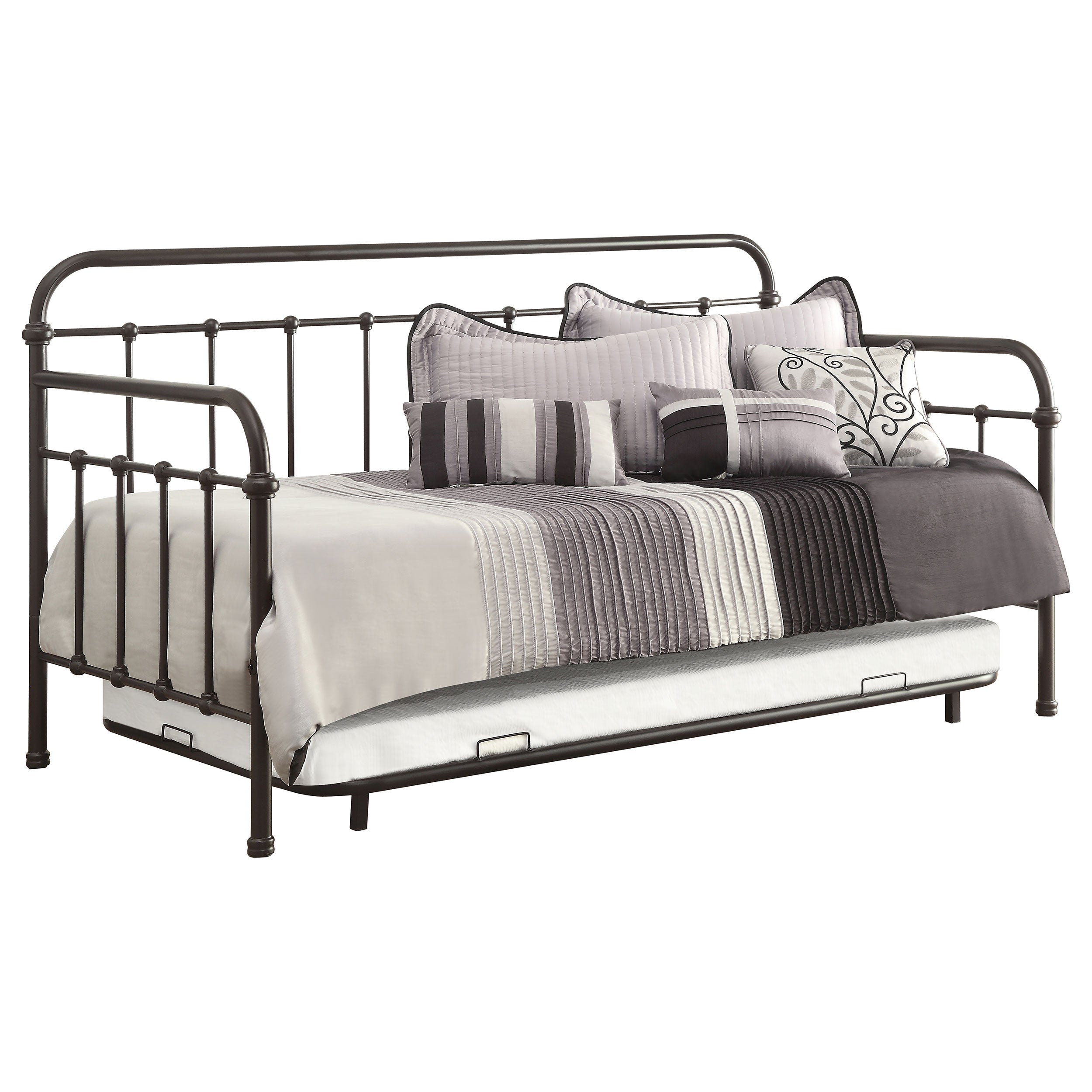 Dar Furniture - Coaster - Livingston Metal Twin Daybed with Trundle Dark Bronze - 300398