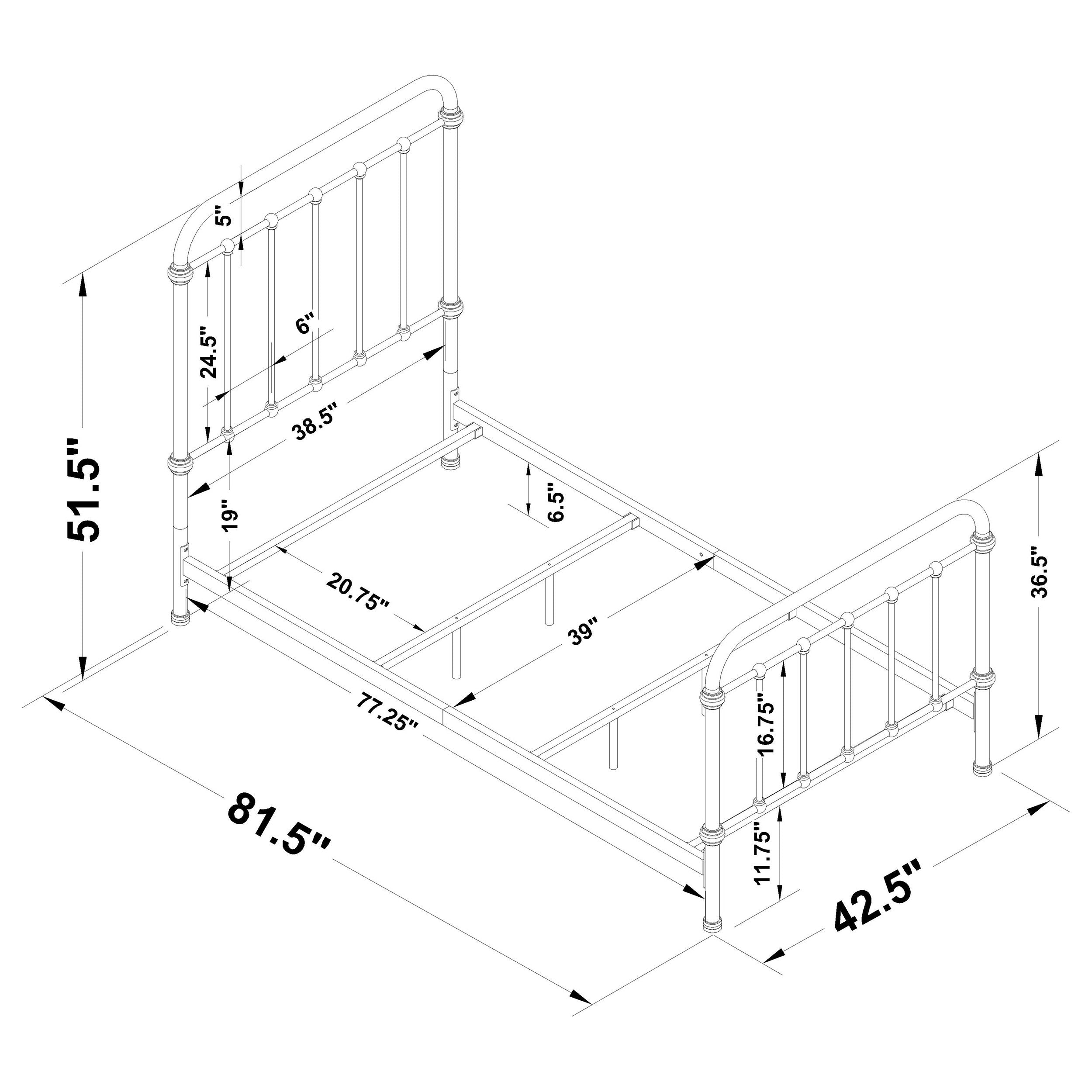 Livingston Metal Twin Open Frame Bed Dark Bronze