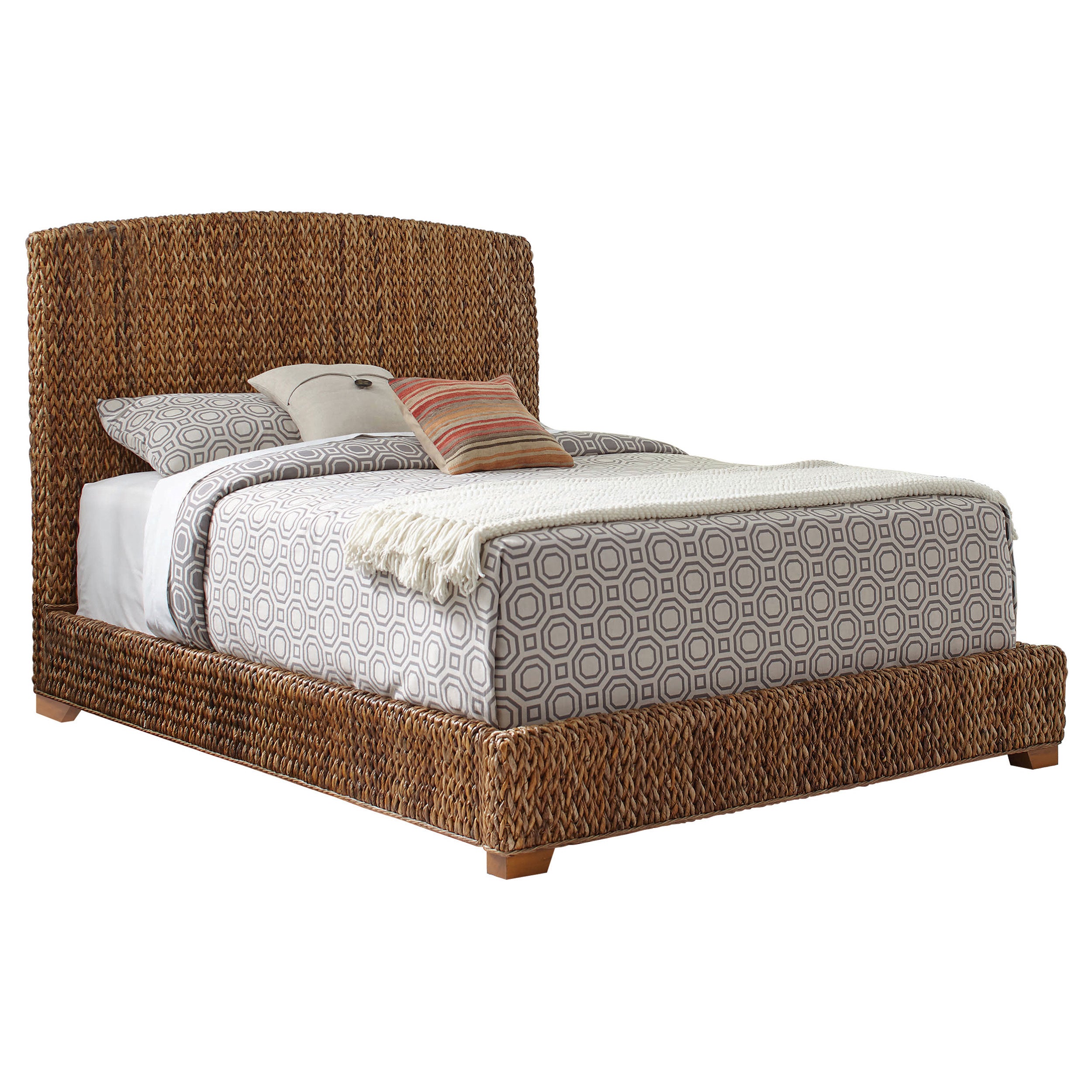 Dar Furniture - Coaster - Laughton Banana Leaf California King Panel Bed Amber - 300501KW
