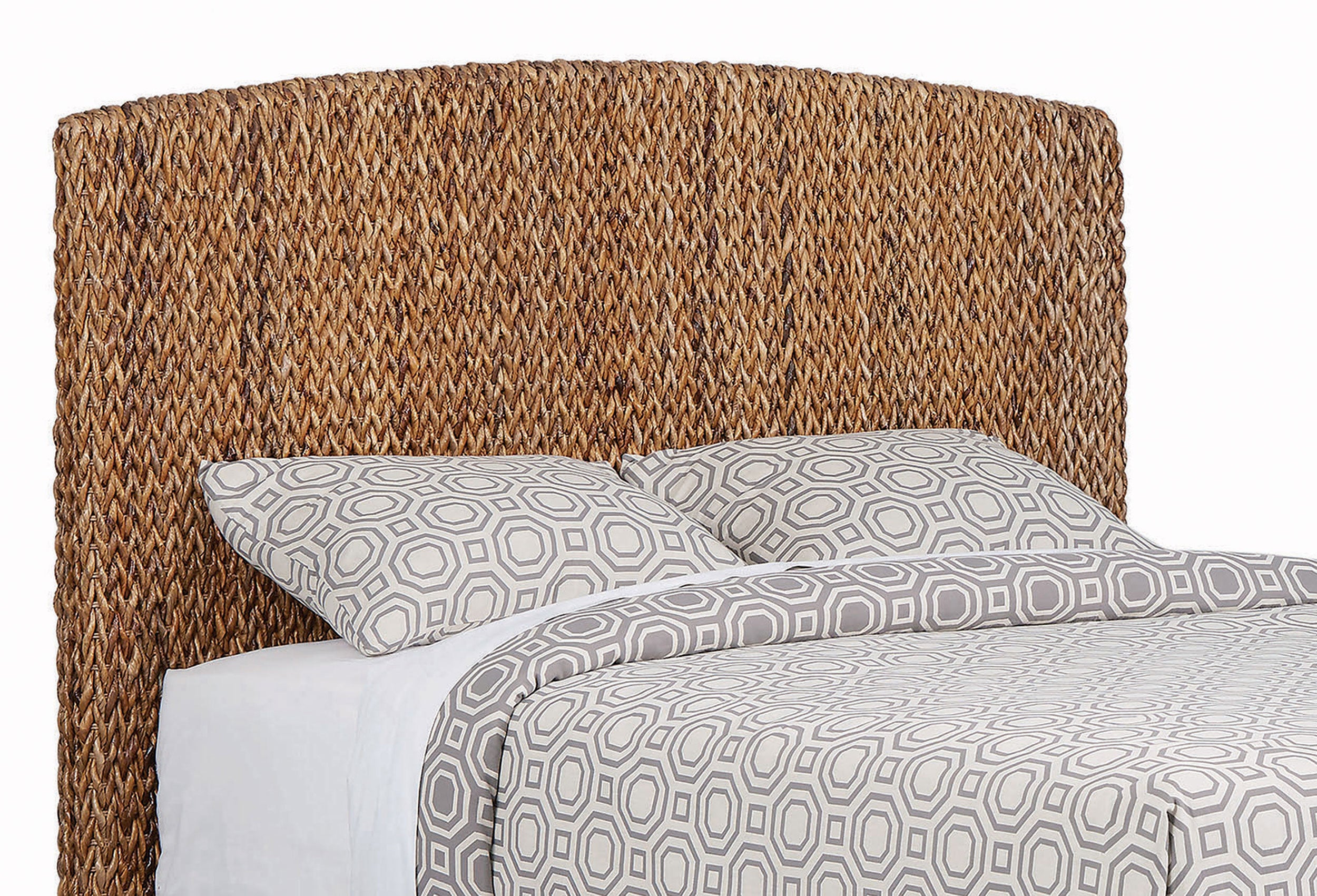Dar Furniture - Coaster - Laughton Woven Banana Leaf Queen Panel Headboard Amber - 300501QB1