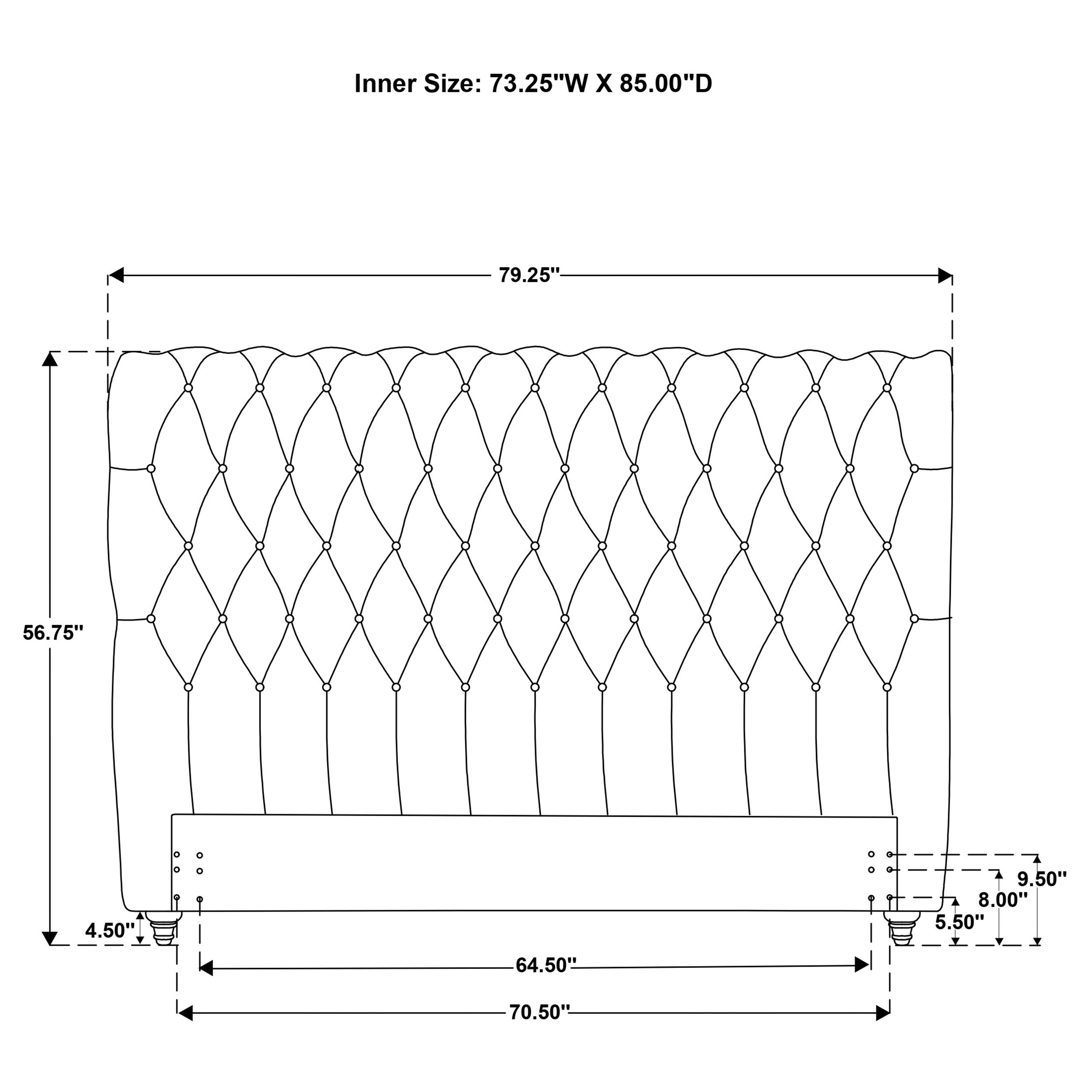 Devon 57-inch Upholstered California King Headboard Beige