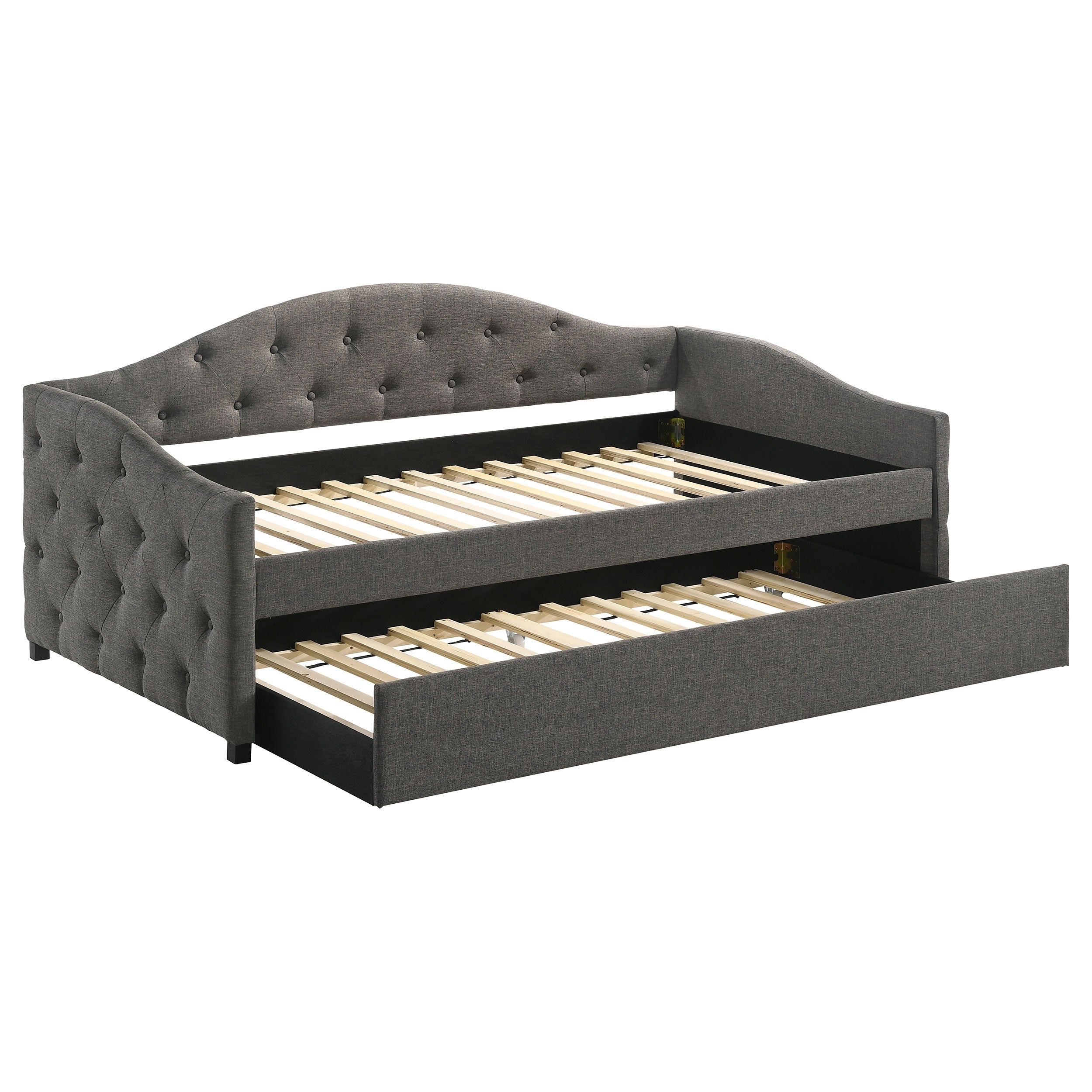 Dar Furniture - Coaster - Sadie Upholstered Twin Daybed with Trundle Grey - 300638