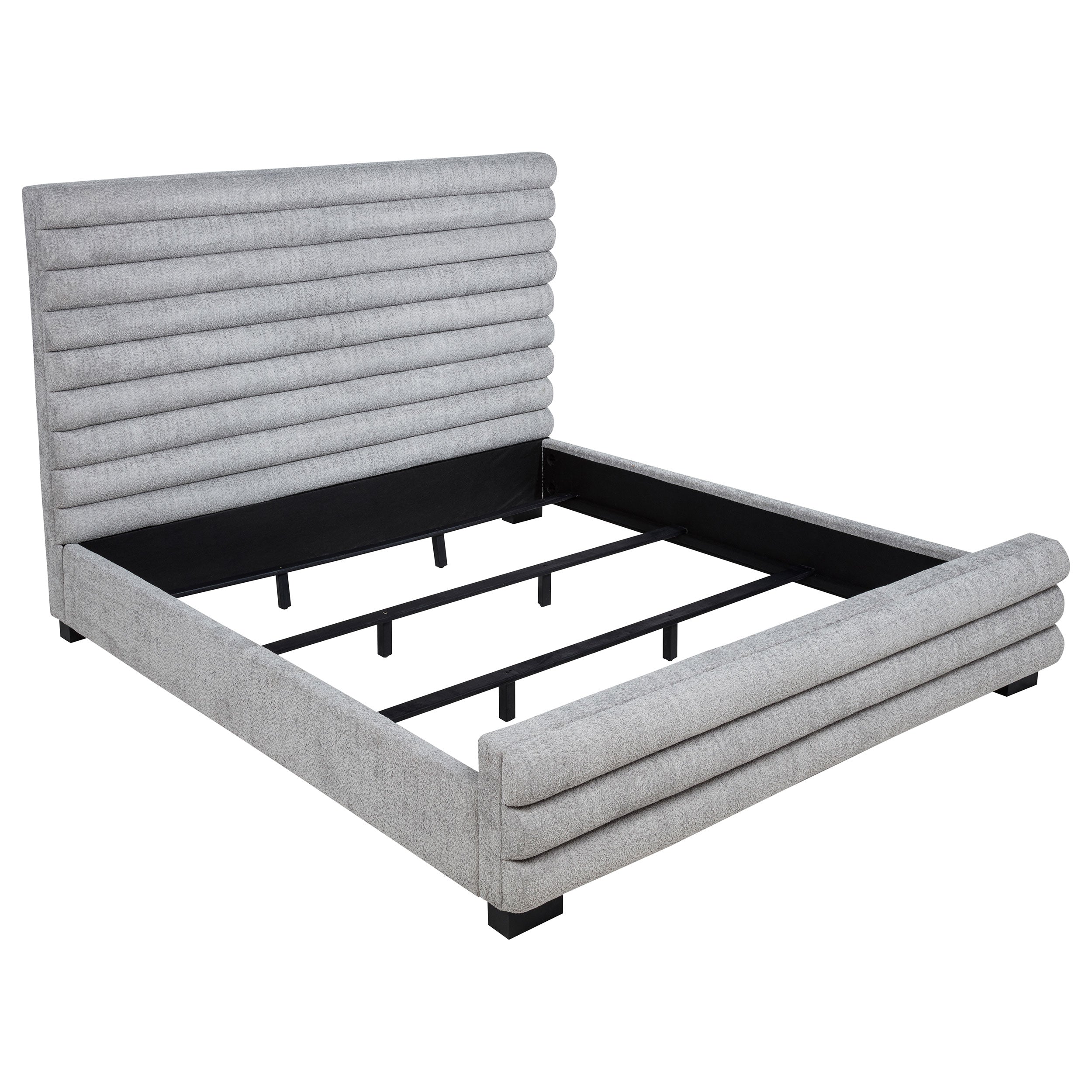 Dar Furniture - Coaster - Patricia 58-inch Boucle Upholstered California King Bed Grey - 300719KW