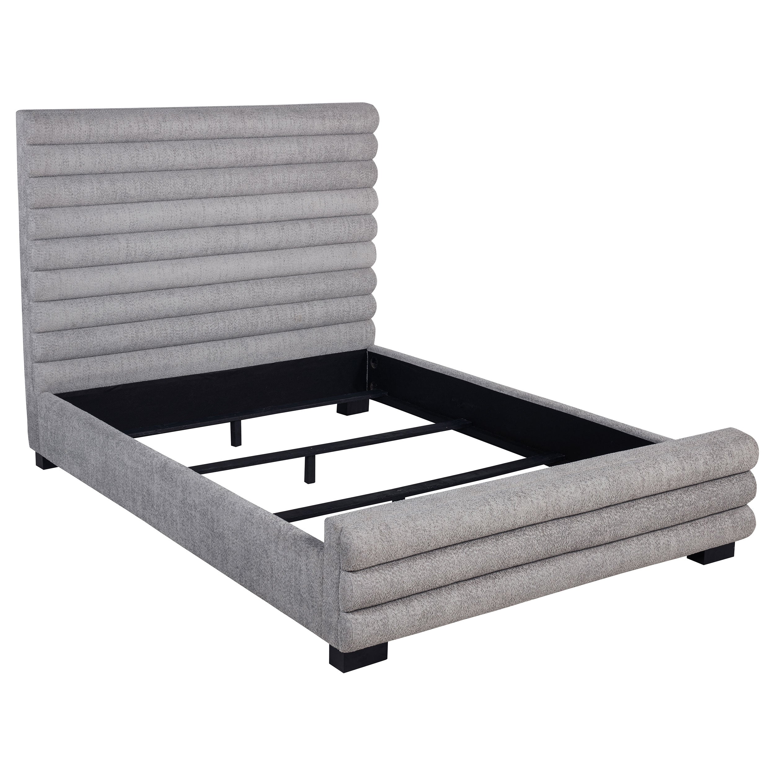 Dar Furniture - Coaster - Patricia 58-inch Boucle Upholstered Queen Bed Grey - 300719Q