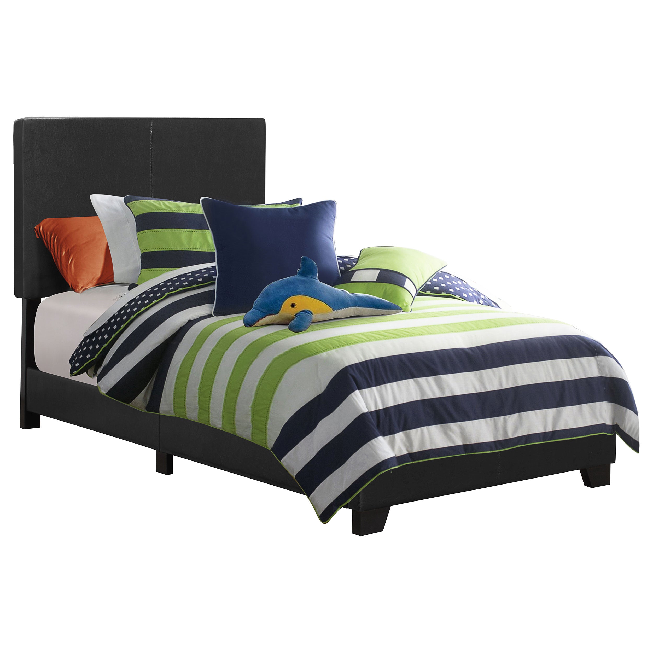Dar Furniture - Coaster - Dorian Faux Leather Upholstered Twin Panel Bed Black - 300761T