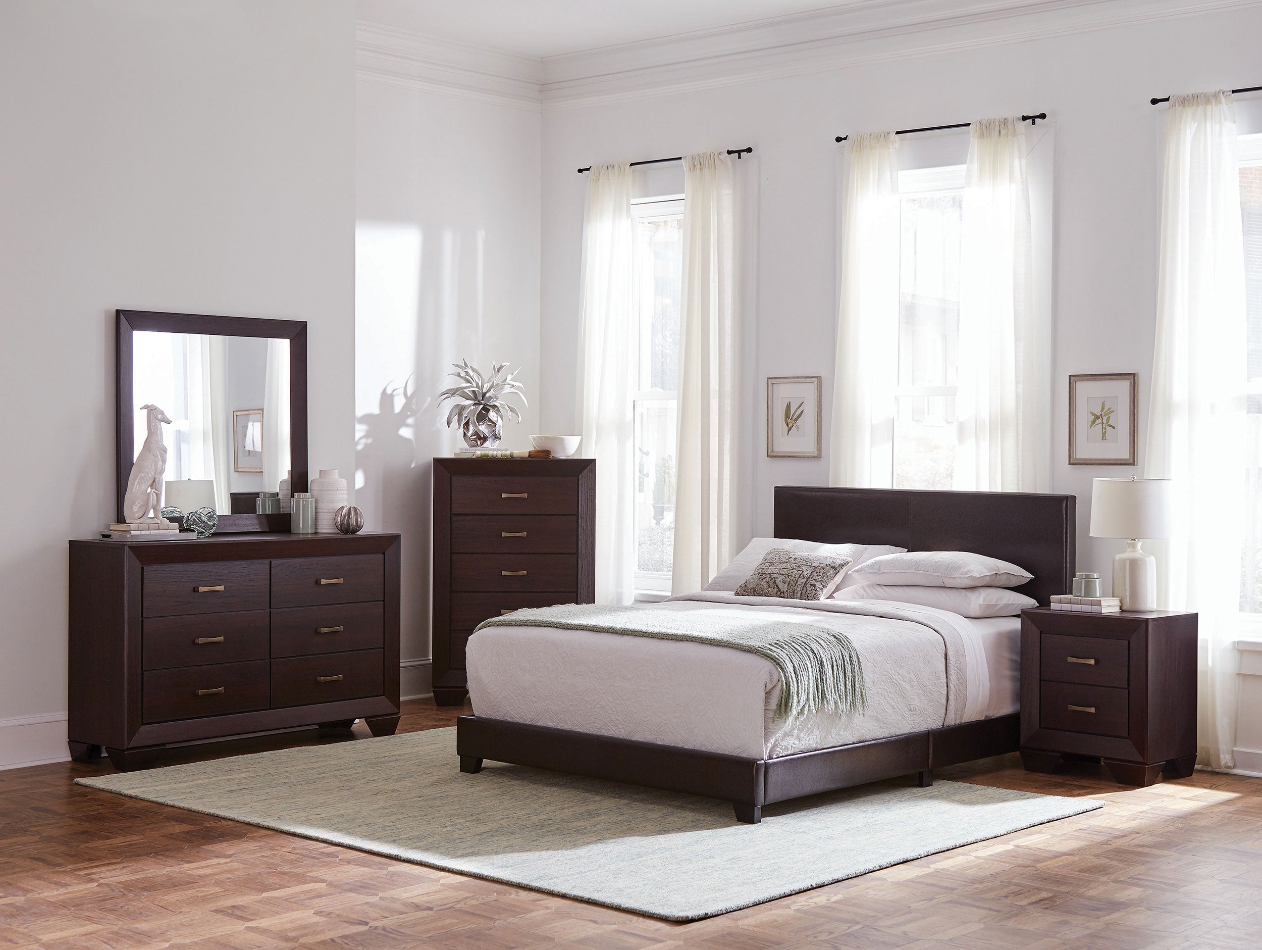 Dar Furniture - Coaster - Dorian 5-piece Twin Bedroom Set Dark Cocoa - 300762T-S5