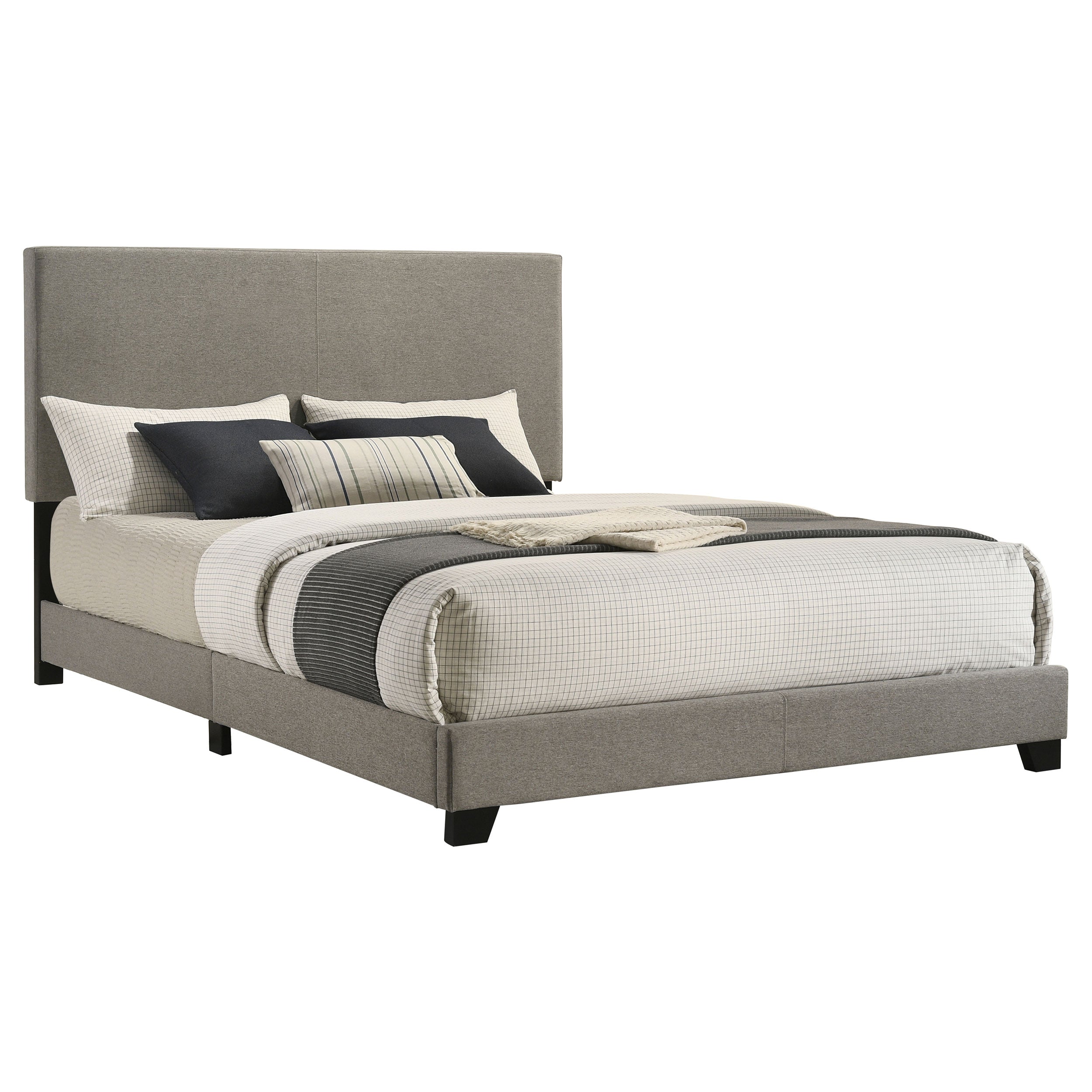 Dar Furniture - Coaster - Dorian Fabric Upholstered Queen Panel Bed Taupe - 300851Q