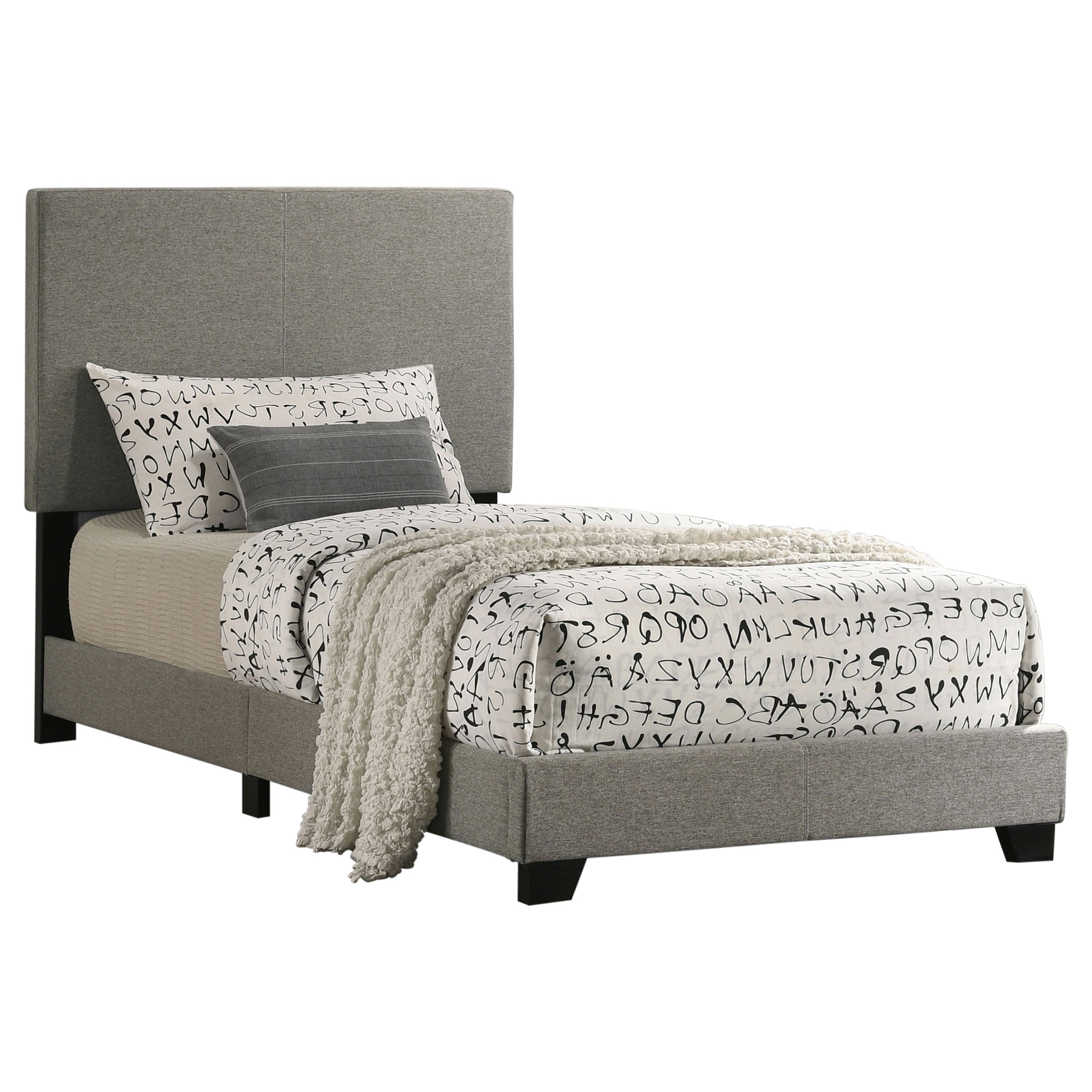 Dar Furniture - Coaster - Dorian Fabric Upholstered Twin Panel Bed Taupe - 300851T
