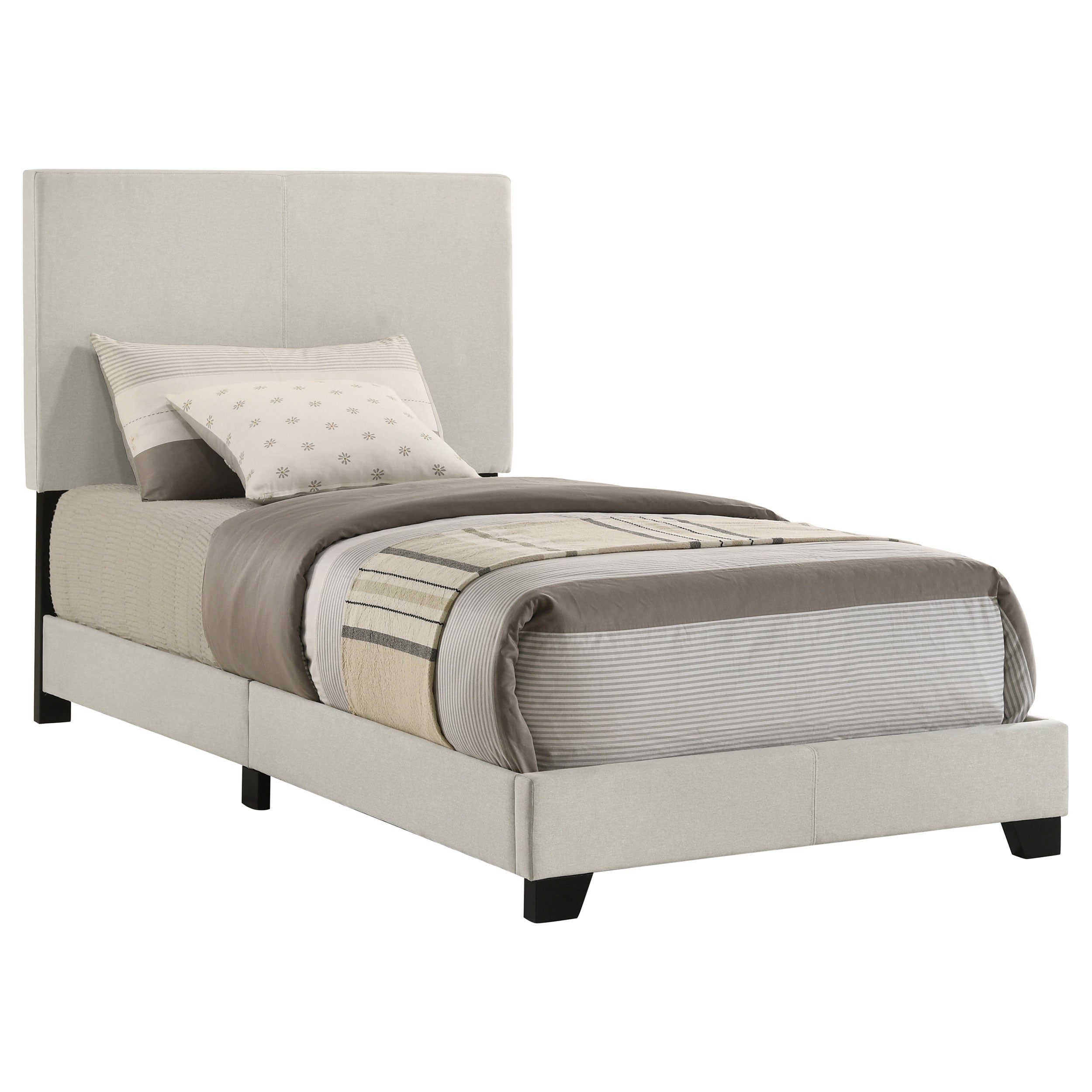 Dar Furniture - Coaster - Dorian Fabric Upholstered Twin Panel Bed Cream - 300852T