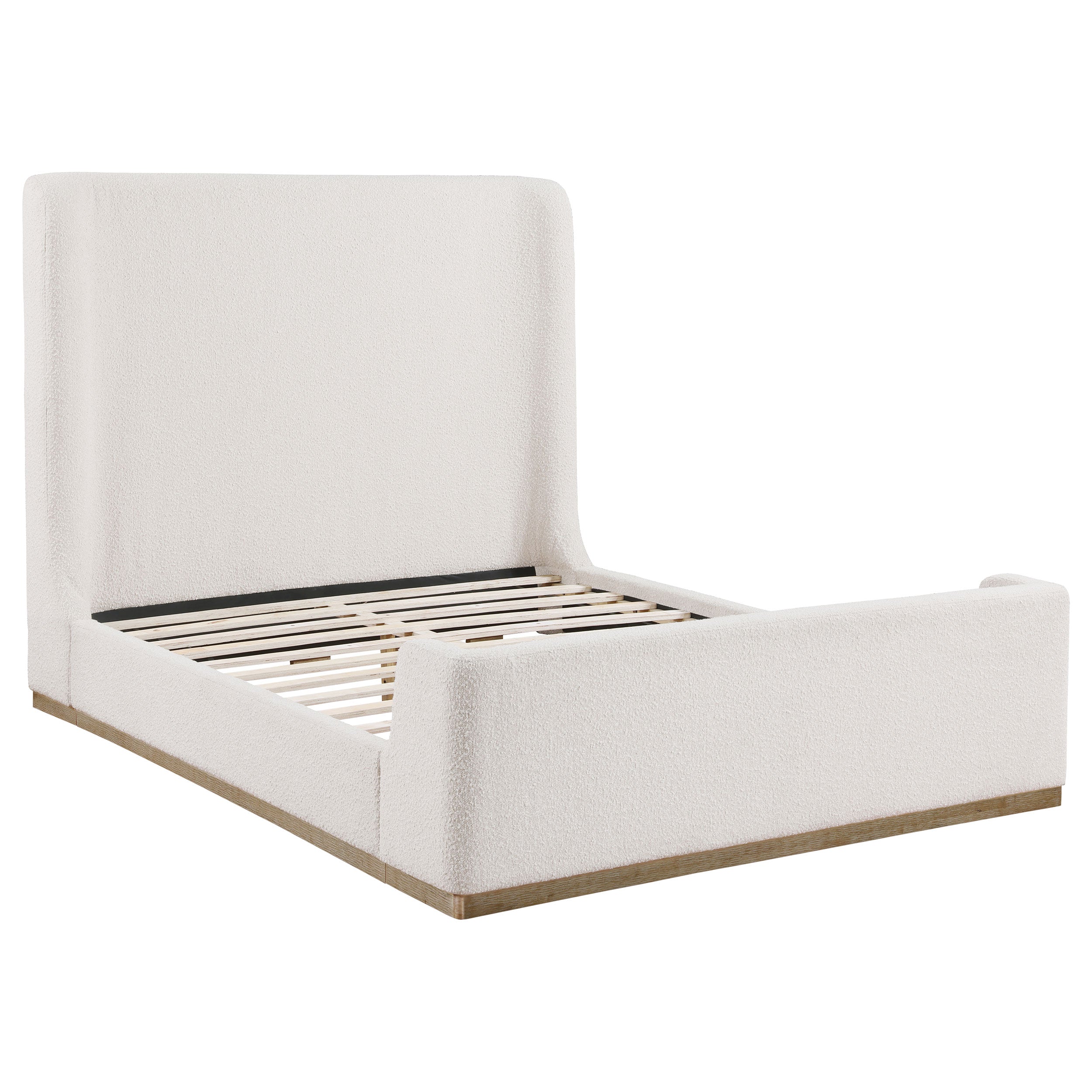 Dar Furniture - Coaster - Nala Upholstered Queen Sleigh Bed Cream - 302046Q