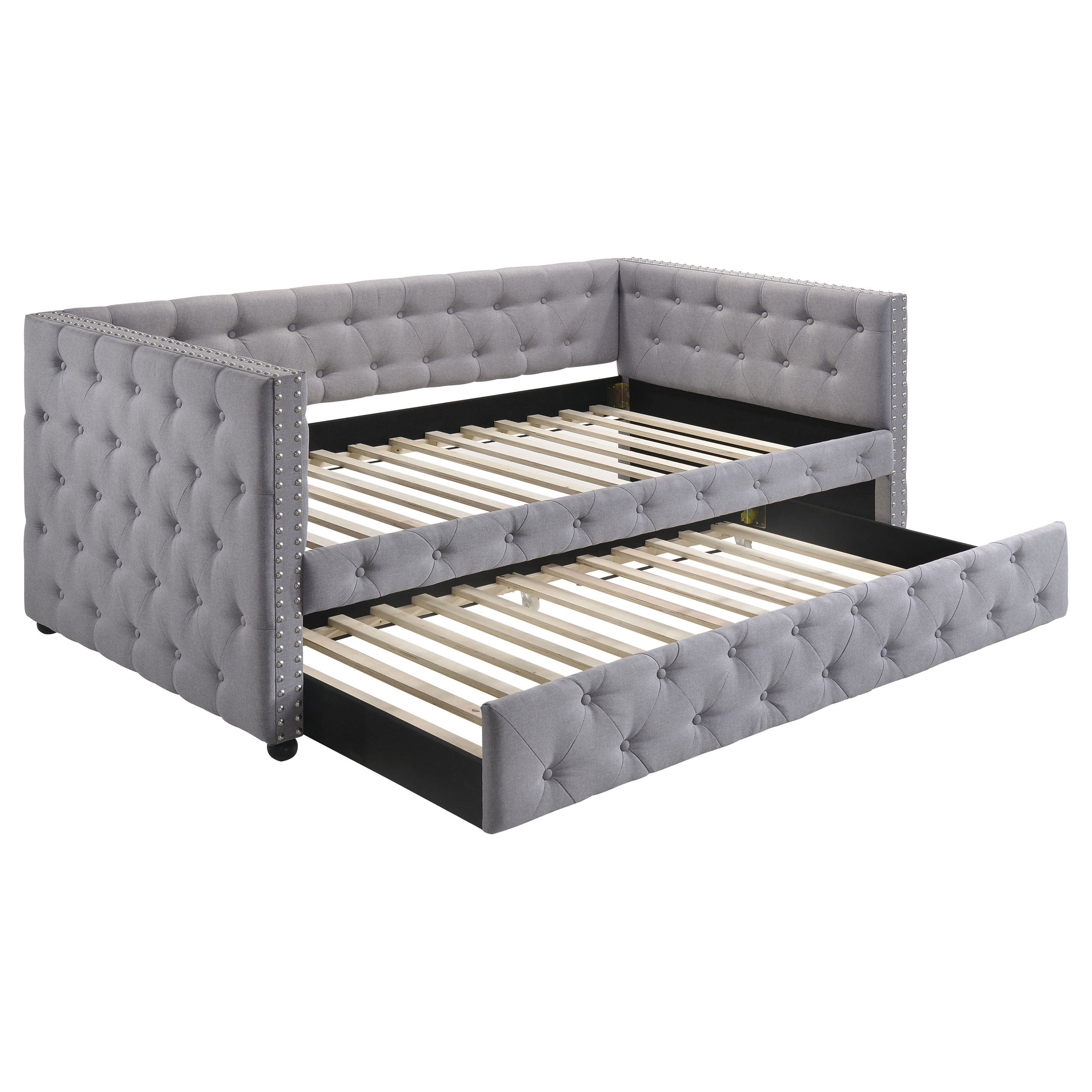 Dar Furniture - Coaster - Mockern Upholstered Twin Daybed with Trundle Grey - 302161