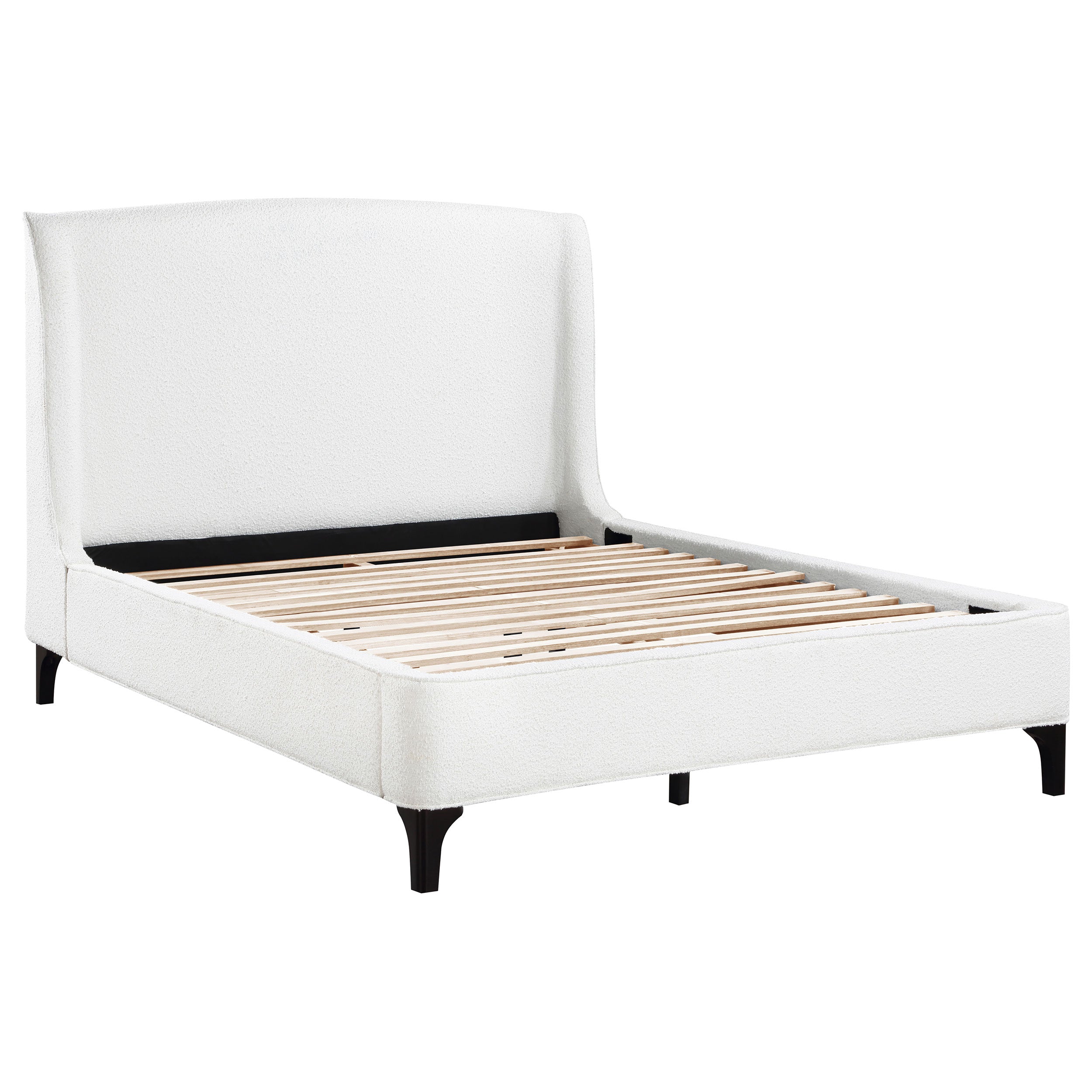 Dar Furniture - Coaster - Mosby Upholstered Queen Wingback Bed Snow - 306020Q