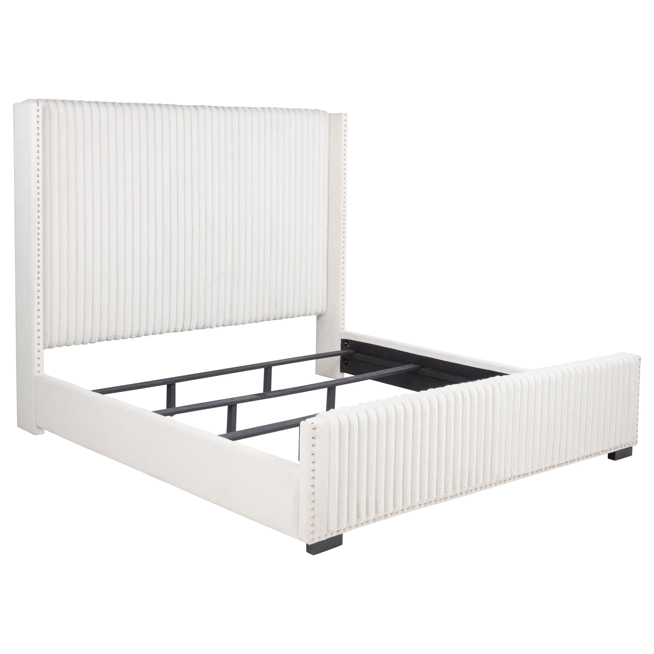 Dar Furniture - Coaster - Natasha 65-inch Upholstered California King Bed Cream - 306051KW