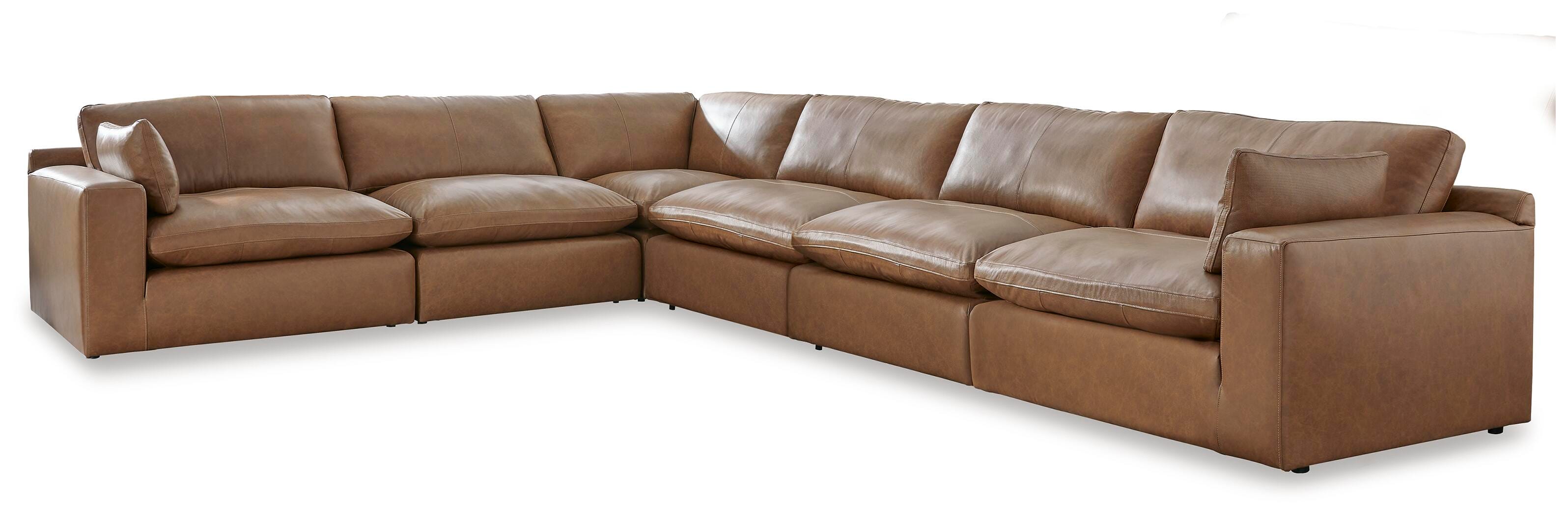 Dar Furniture - Ashley Furniture - Emilia 6-Piece Sectional - RAF 6-Piece Sectional / Caramel - 30901S5