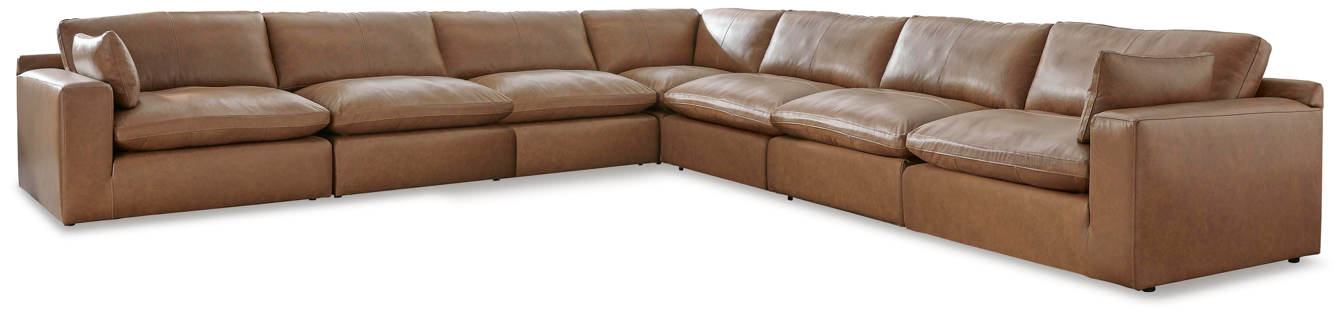 Dar Furniture - Ashley Furniture - Emilia 7-Piece Sectional - RAF 7-Piece Sectional / Caramel - 30901S6