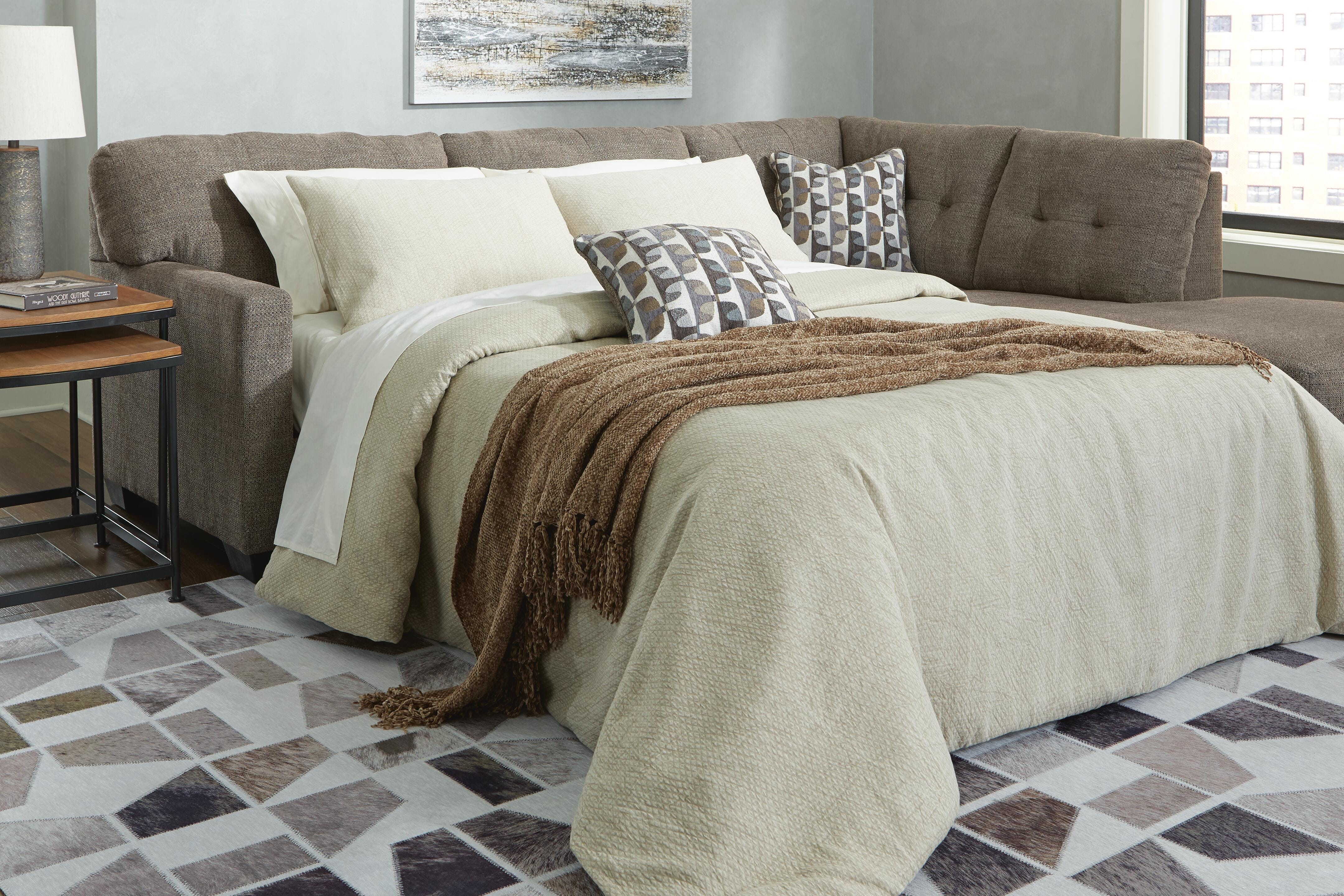 Dar Furniture - Ashley Furniture - Mahoney 2-Piece Sleeper Sectional with Chaise - 2-Piece Sleeper Sectional with Chaise / Chocolate - 31005S4