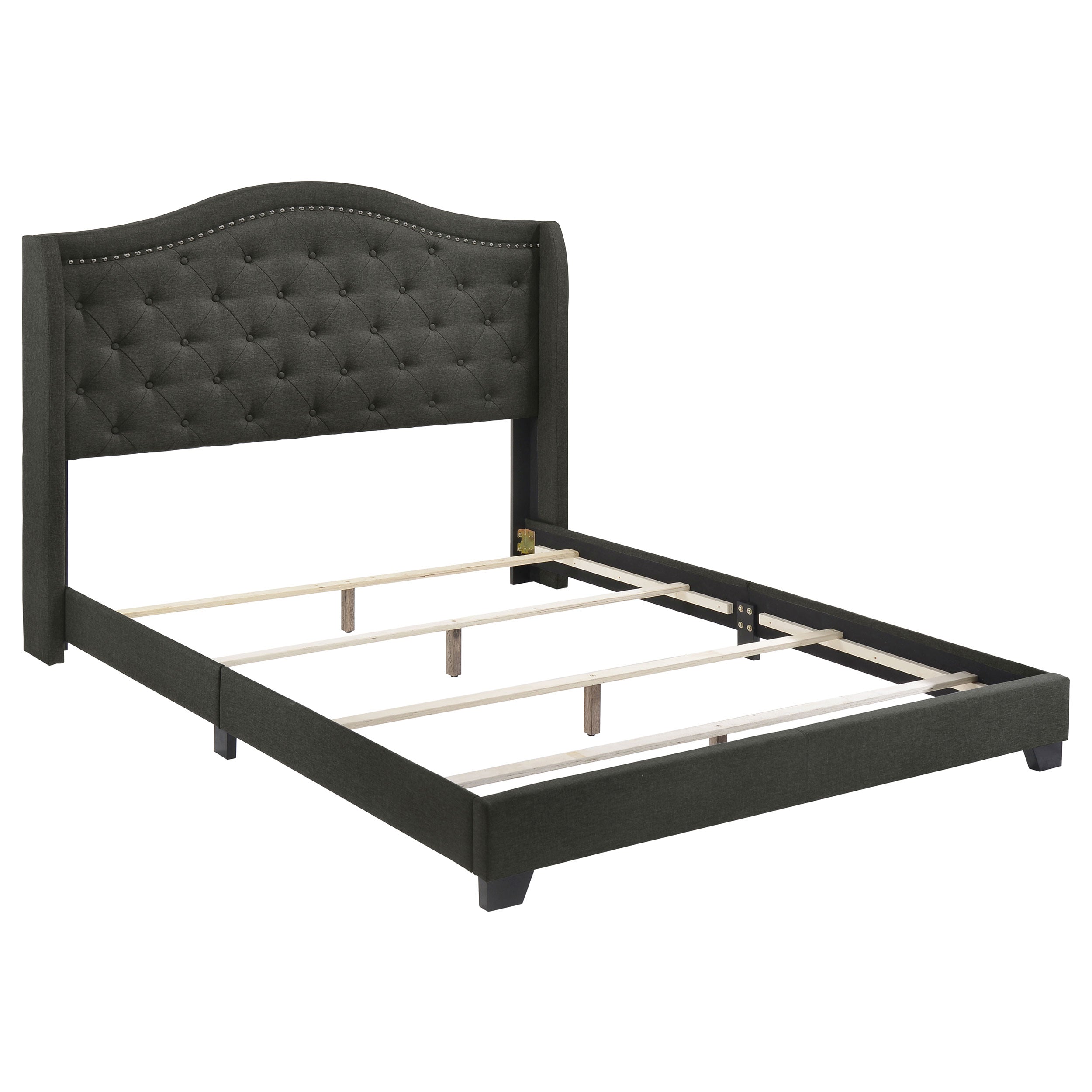 Dar Furniture - Coaster - Sonoma Upholstered Eastern King Wingback Bed Grey - 310072KE
