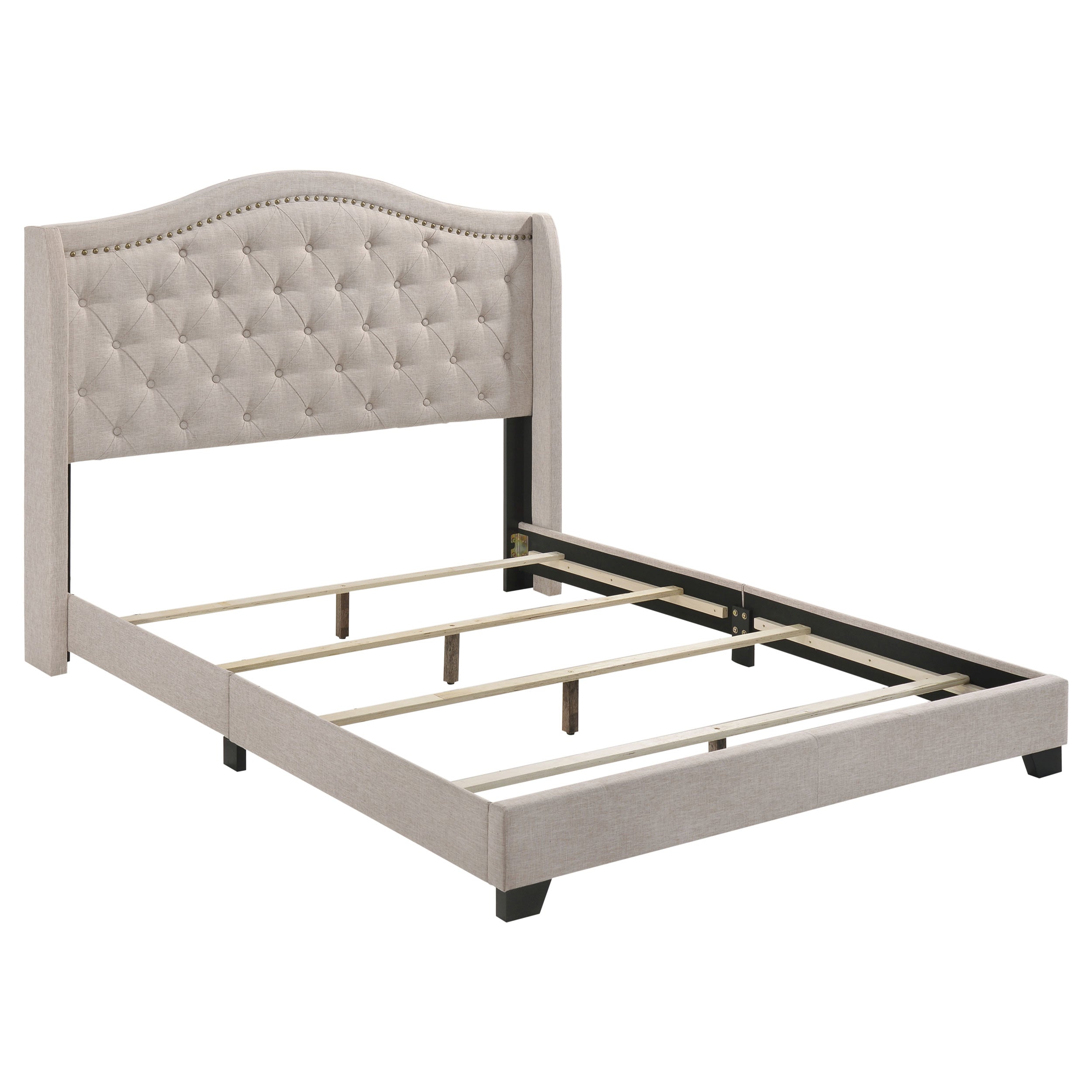 Dar Furniture - Coaster - Sonoma Upholstered Queen Wingback Bed Beige - 310073Q