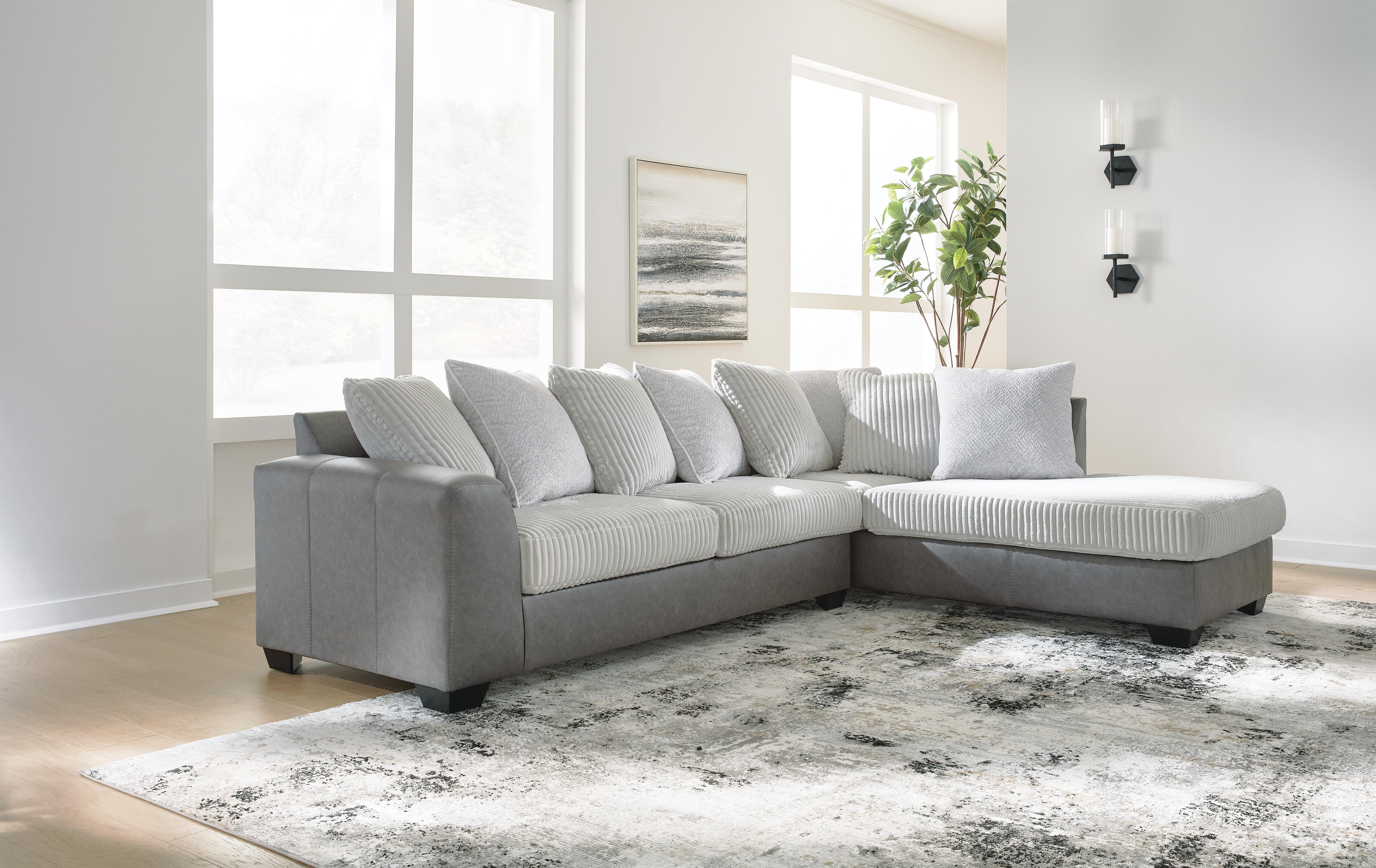 Dar Furniture - Ashley Furniture - Clairette Court 2-Piece Sectional with Chaise - LAF 2-Piece Sectional with Chaise / Alloy - 31503S2