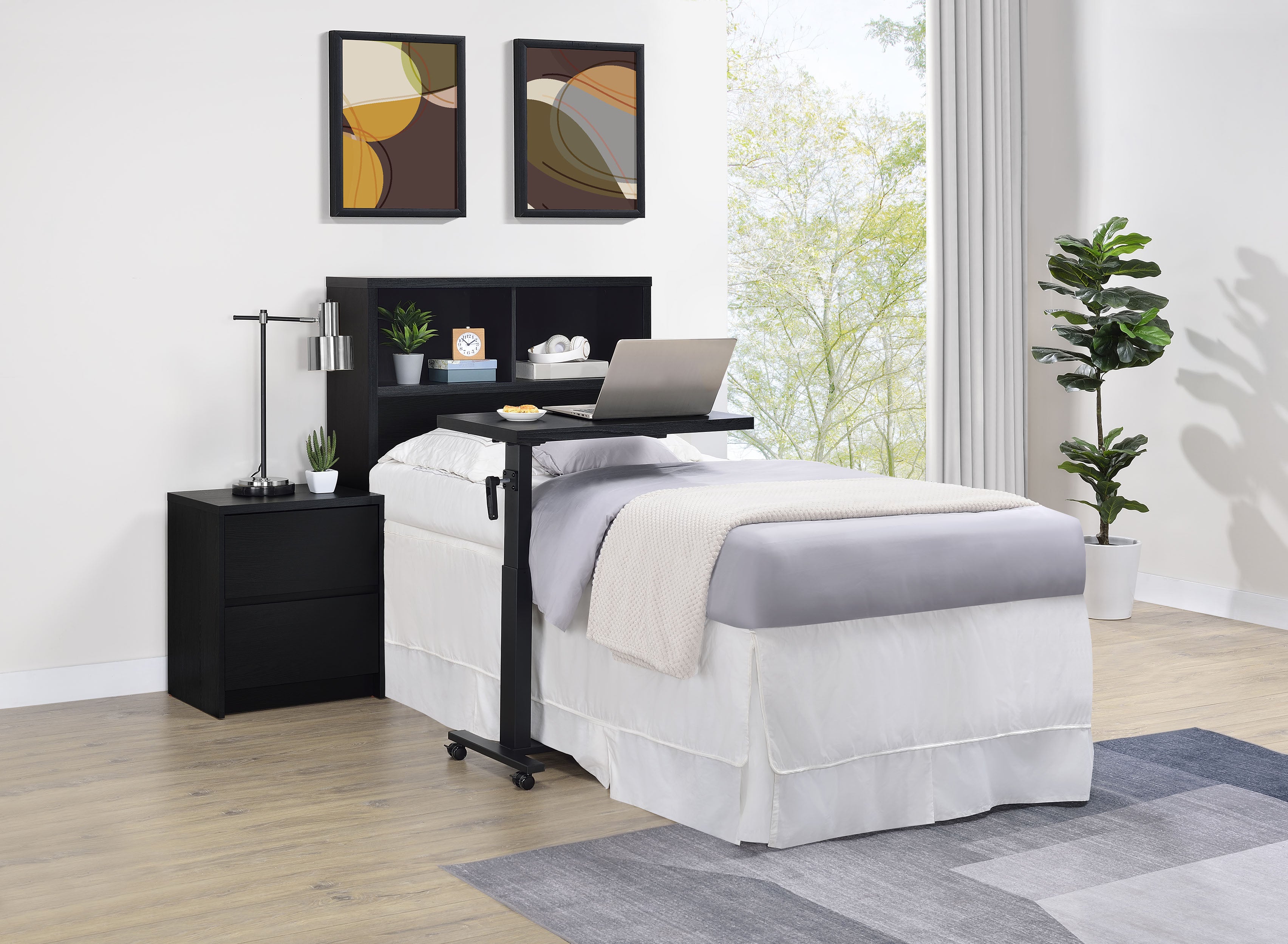 Westpark 49-inch Twin Bookcase Headboard Black