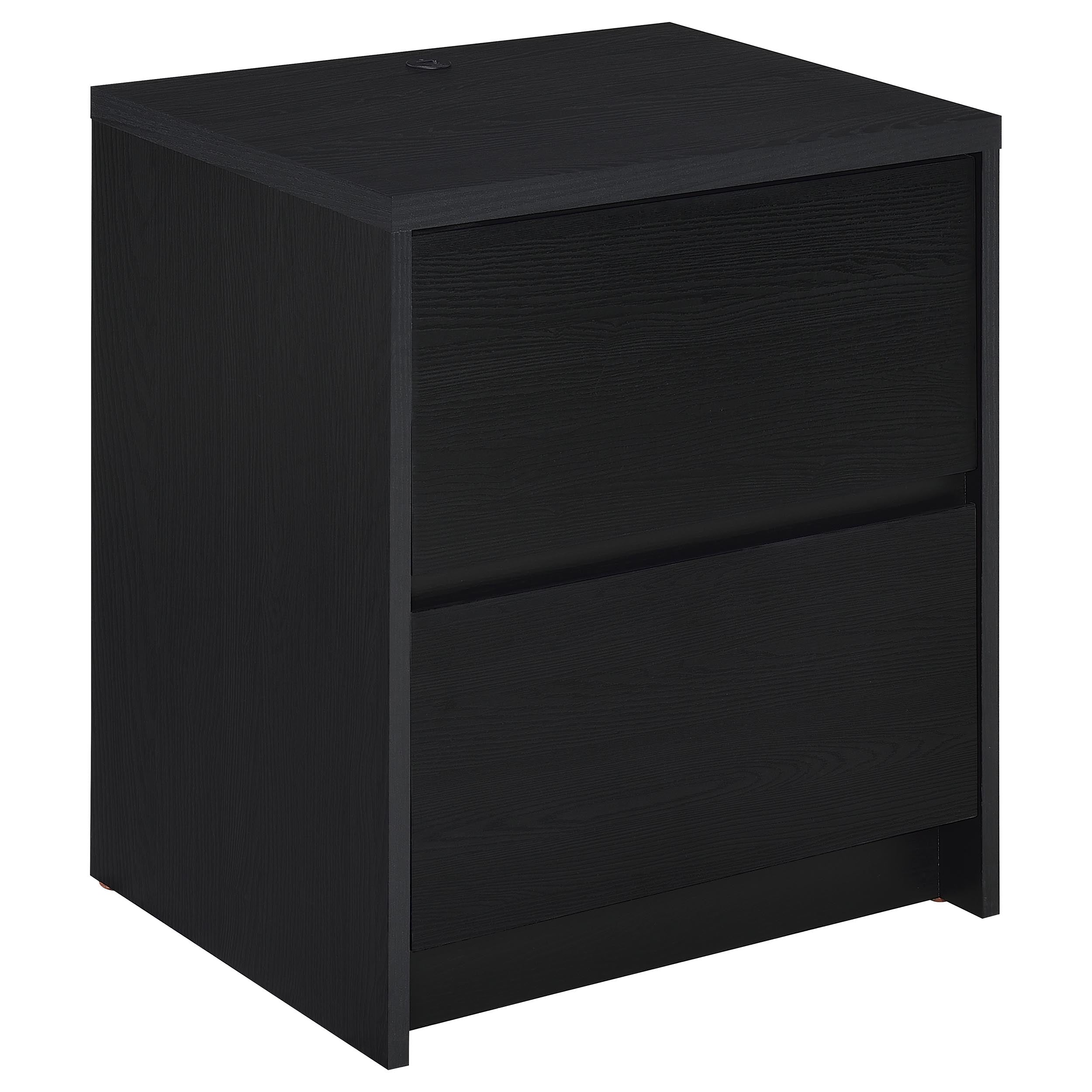 Dar Furniture - Coaster - Westpark 2-drawer Nightstand LED Lights and USB Black - 315852