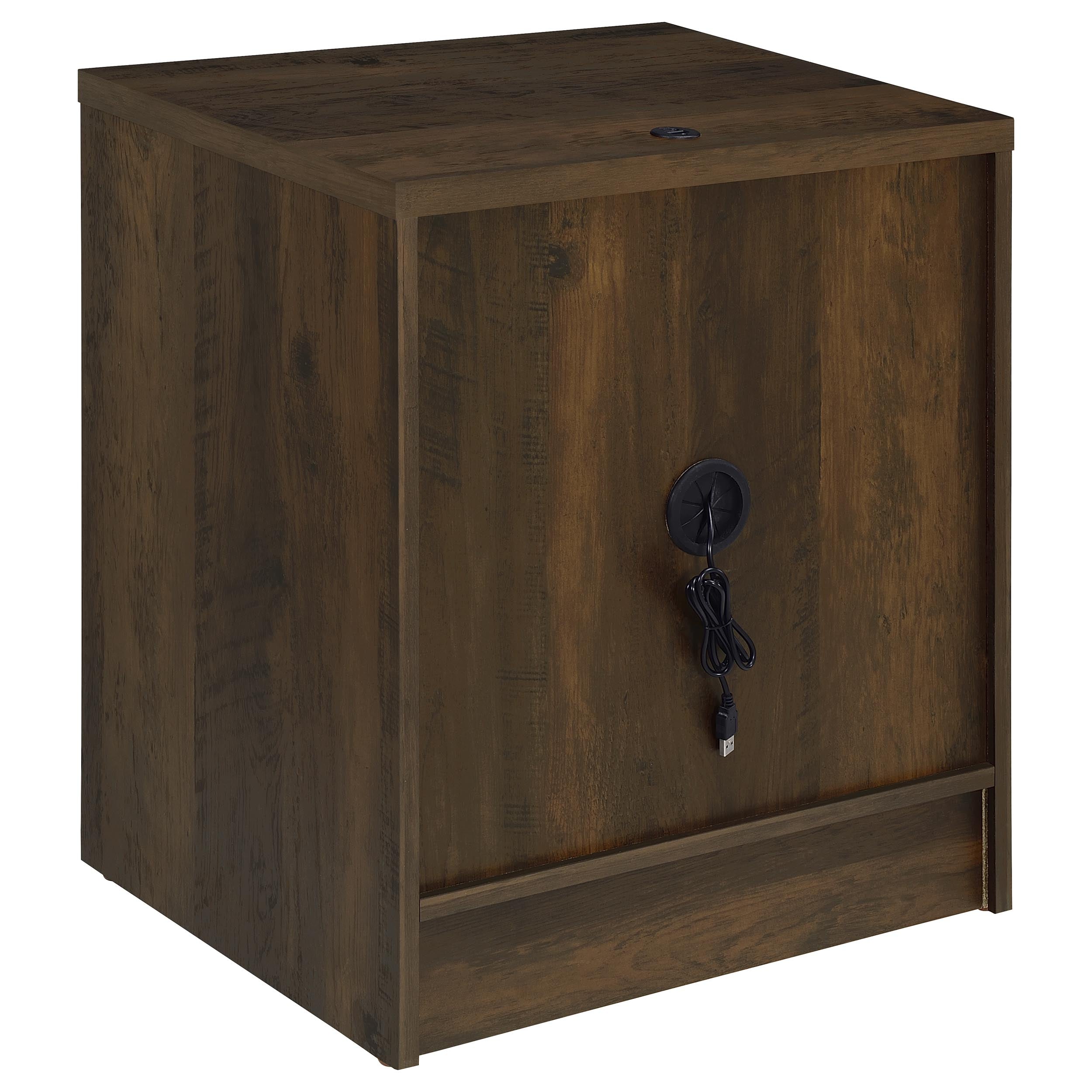 Westpark 2-drawer Nightstand LED Lights and USB Dark Pine