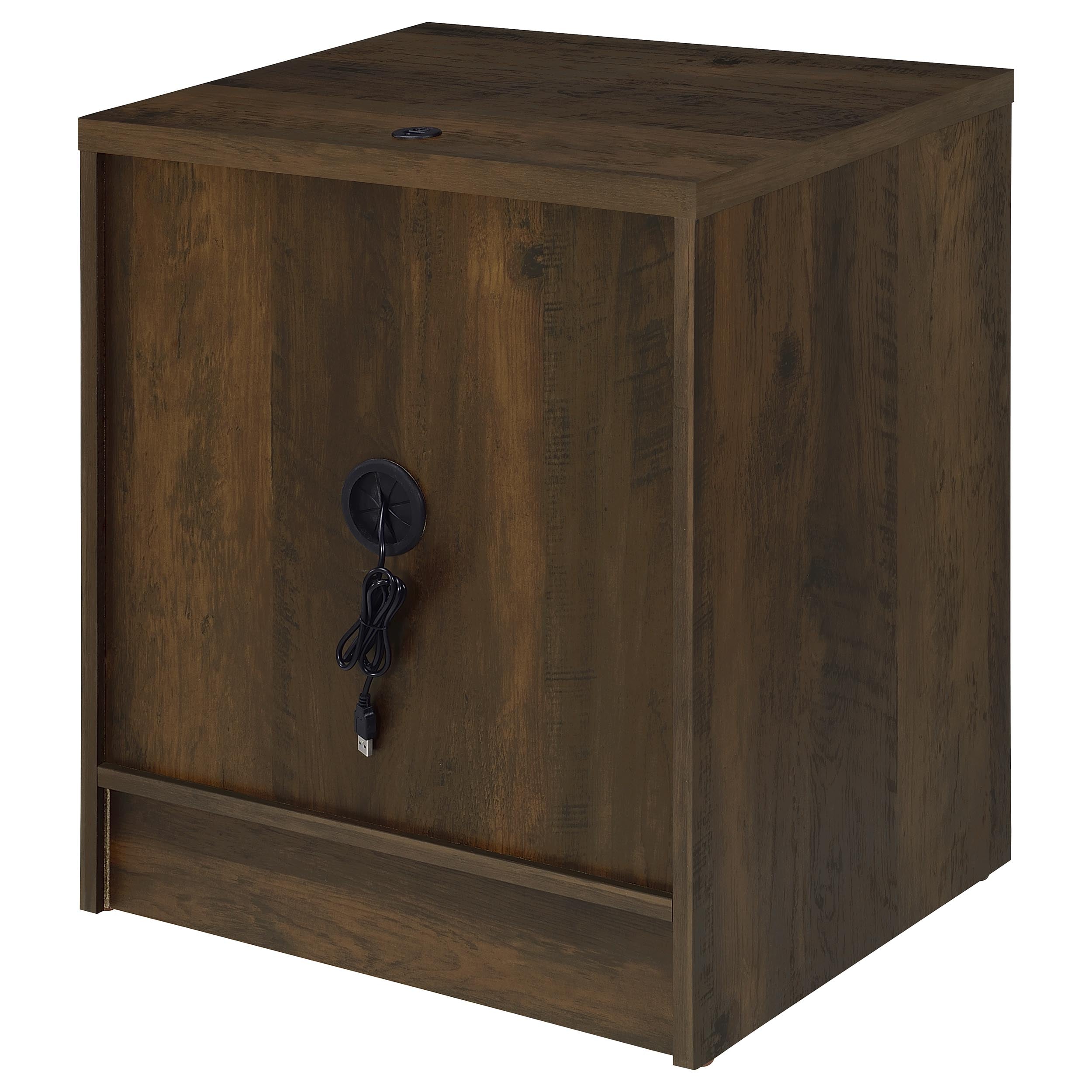 Westpark 2-drawer Nightstand LED Lights and USB Dark Pine