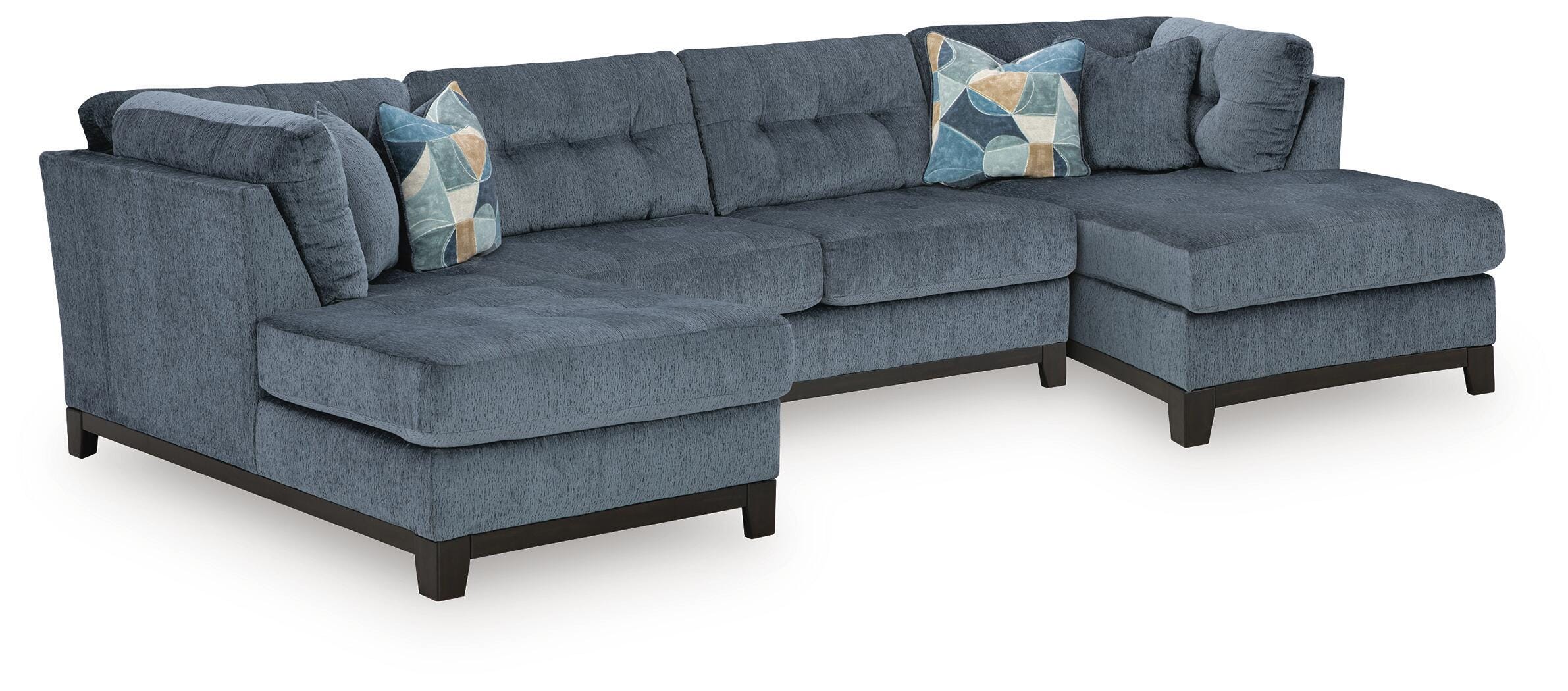 Dar Furniture - Ashley Furniture - Maxon Place 3-Piece Sectional with Chaise - RAF 3-Piece Sectional with Chaise / Navy - 33003S3