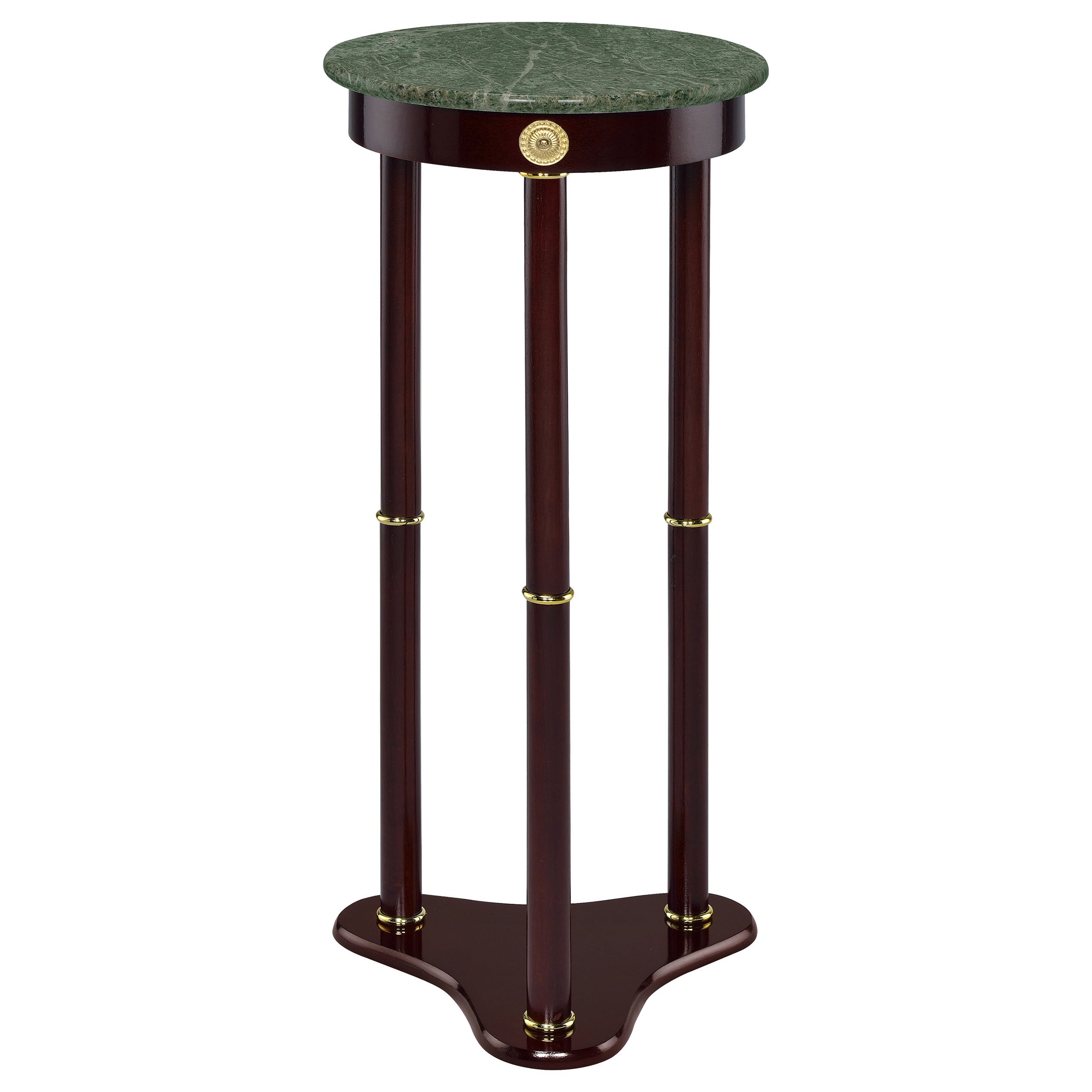 Dar Furniture - Coaster - Edie Round Marble Top Plant Stand Merlot - 3315