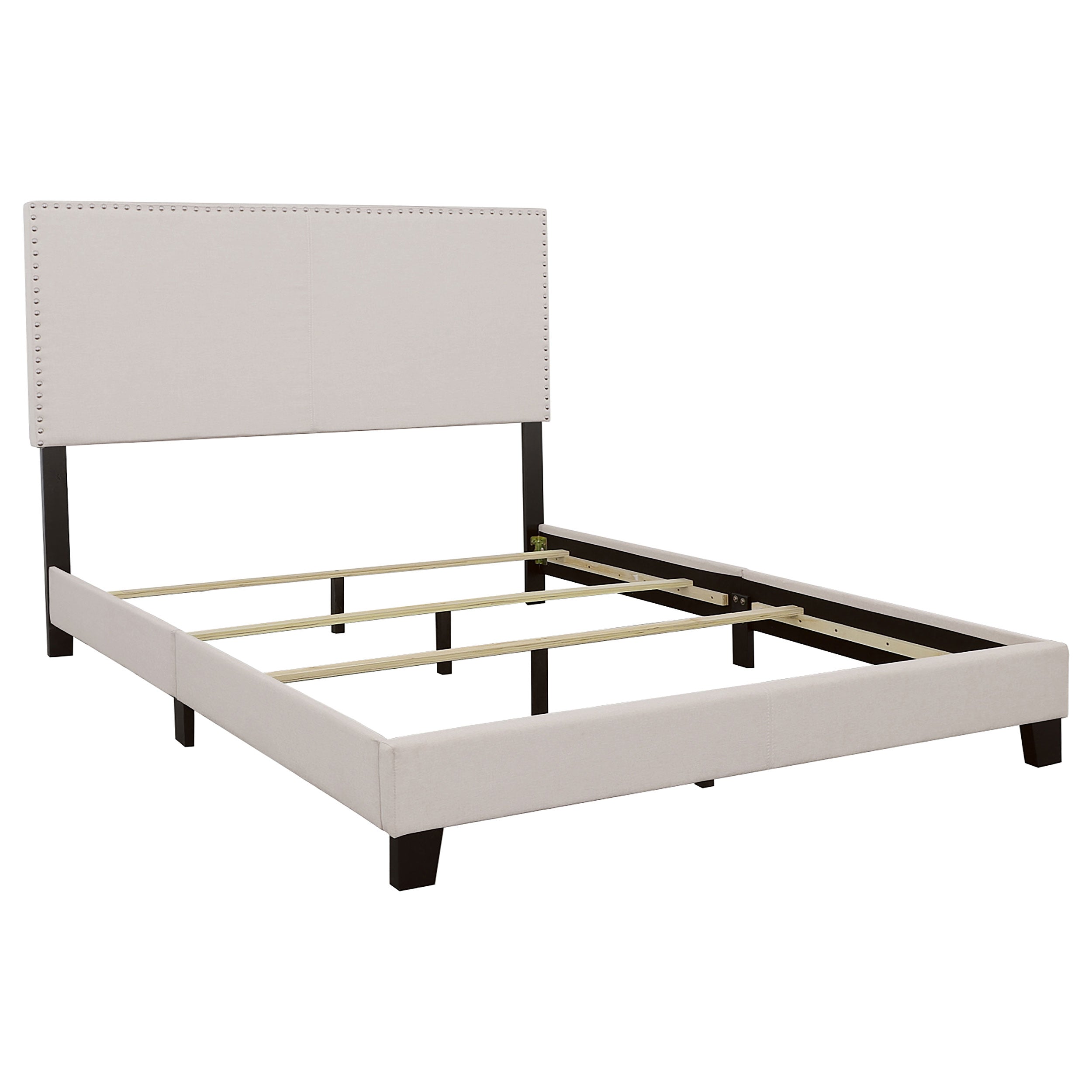 Dar Furniture - Coaster - Boyd Upholstered Eastern King Panel Bed Ivory - 350051KE