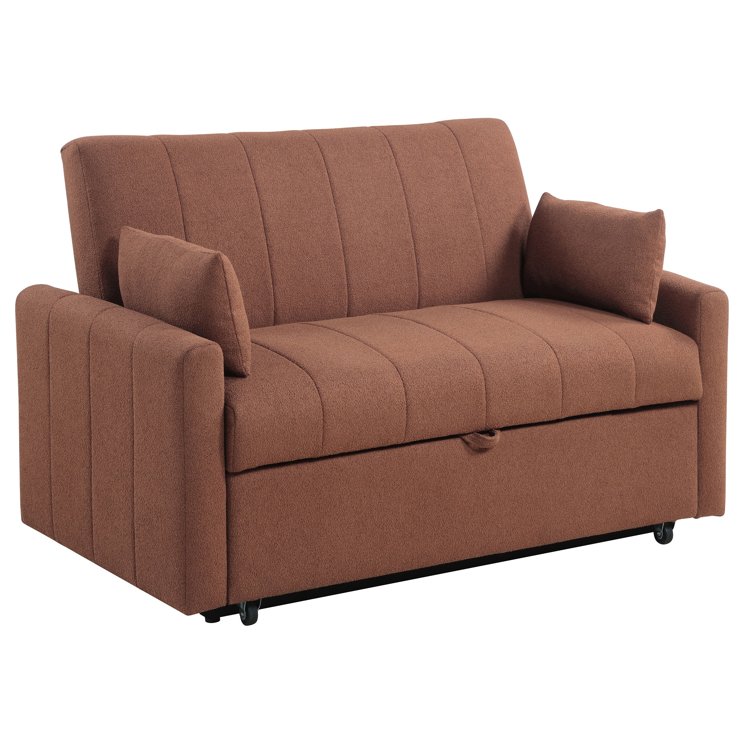 Dar Furniture - Coaster - Portland Boucle Upholstered Sleeper Sofa Bed Copper - 350145