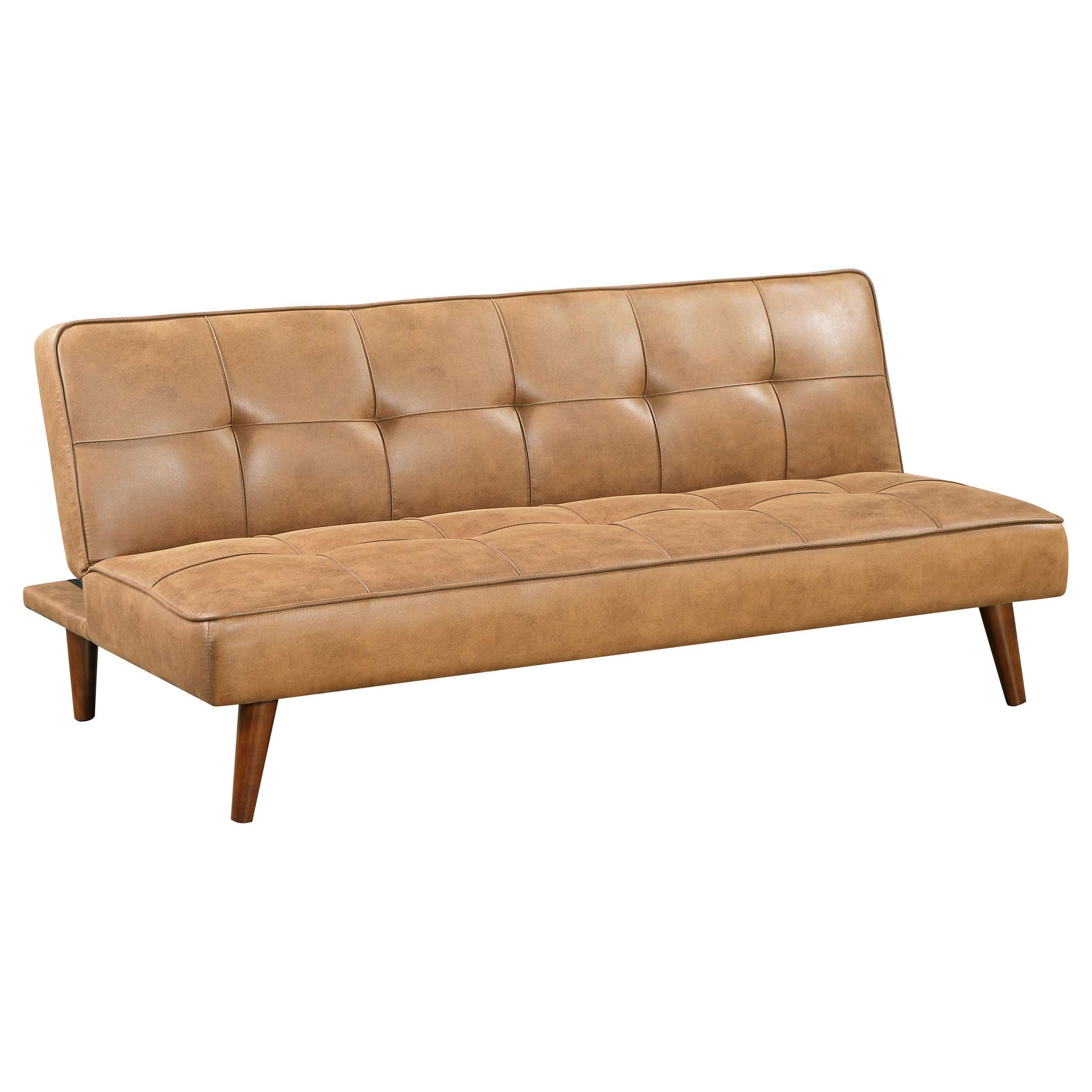Dar Furniture - Coaster - Jenson Upholstered Tufted Convertible Sofa Bed Saddle Brown - 360234