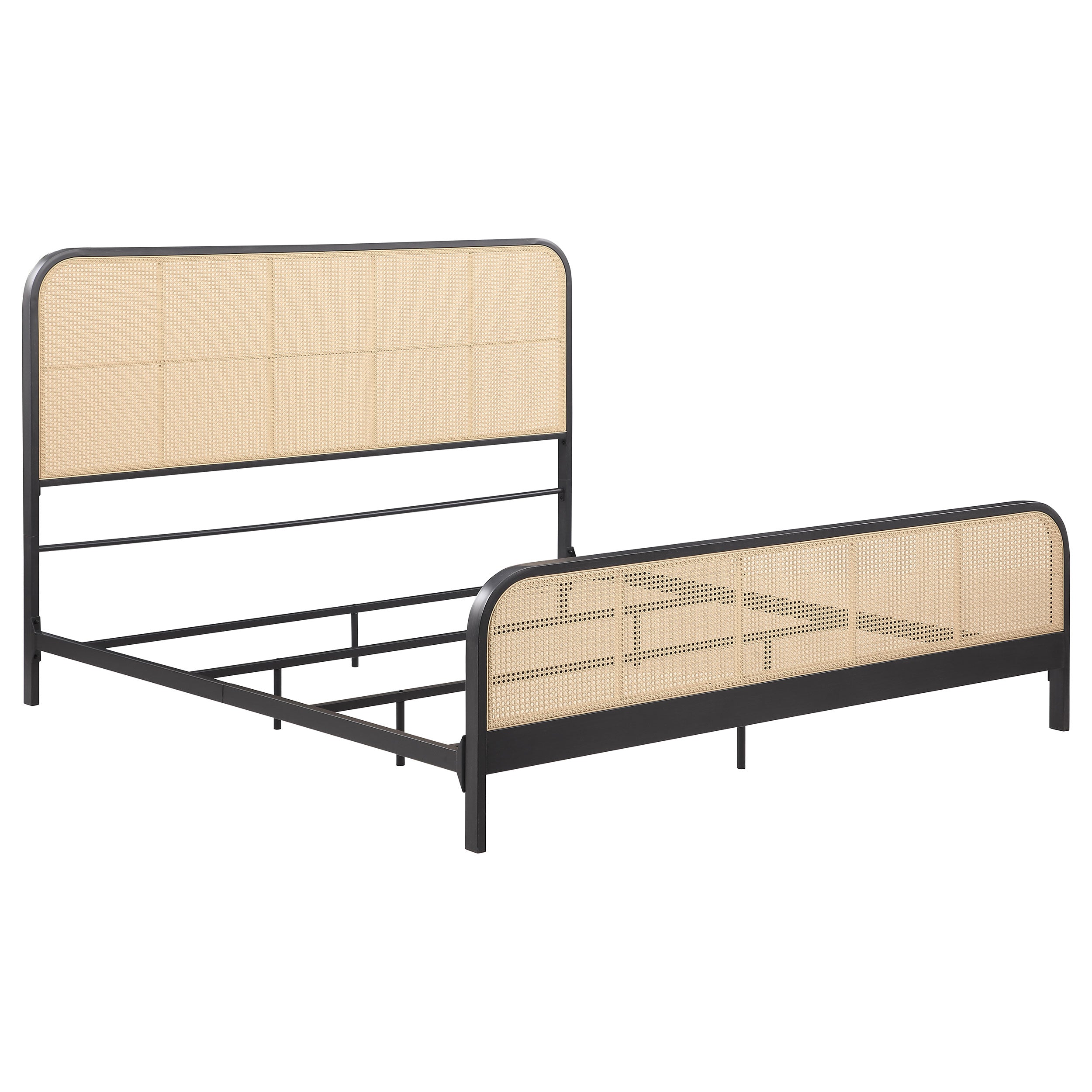 Dar Furniture - Coaster - Lanewood Open Cane Webbing Metal Eastern King Bed Black - 360250KE