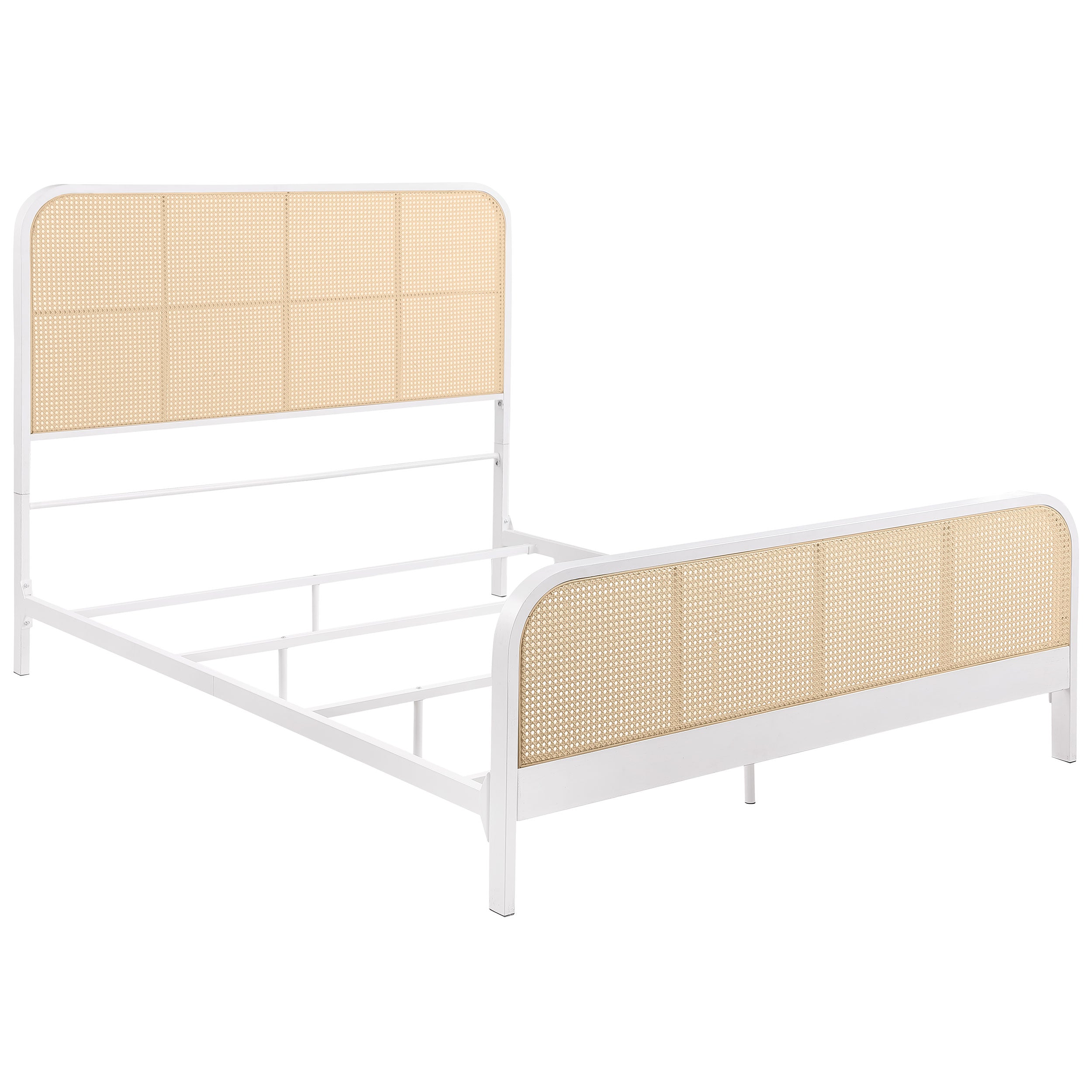 Dar Furniture - Coaster - Lanewood Open Cane Webbing Metal Queen Bed White - 360251Q