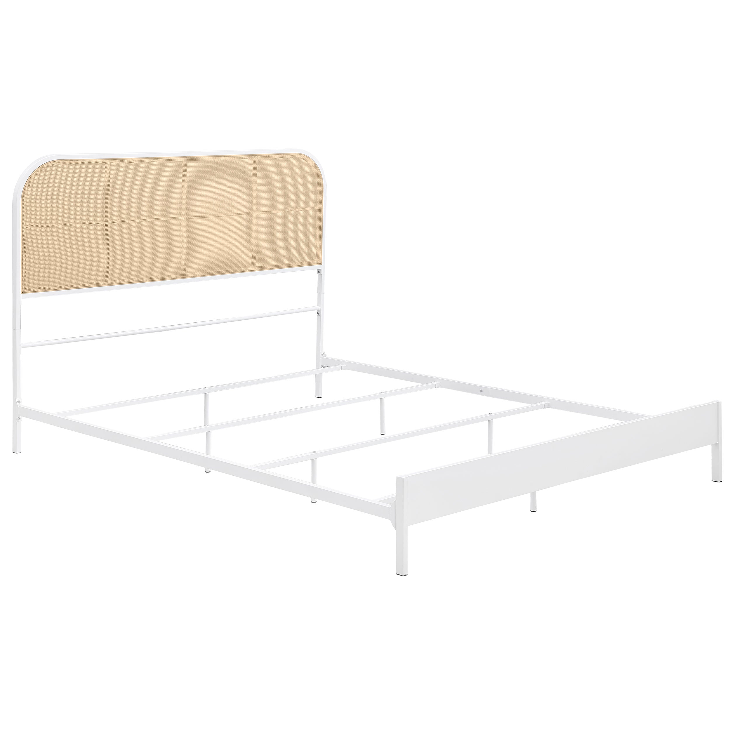Dar Furniture - Coaster - Amherst Radio Weave Rattan Metal Queen Bed White - 360301Q